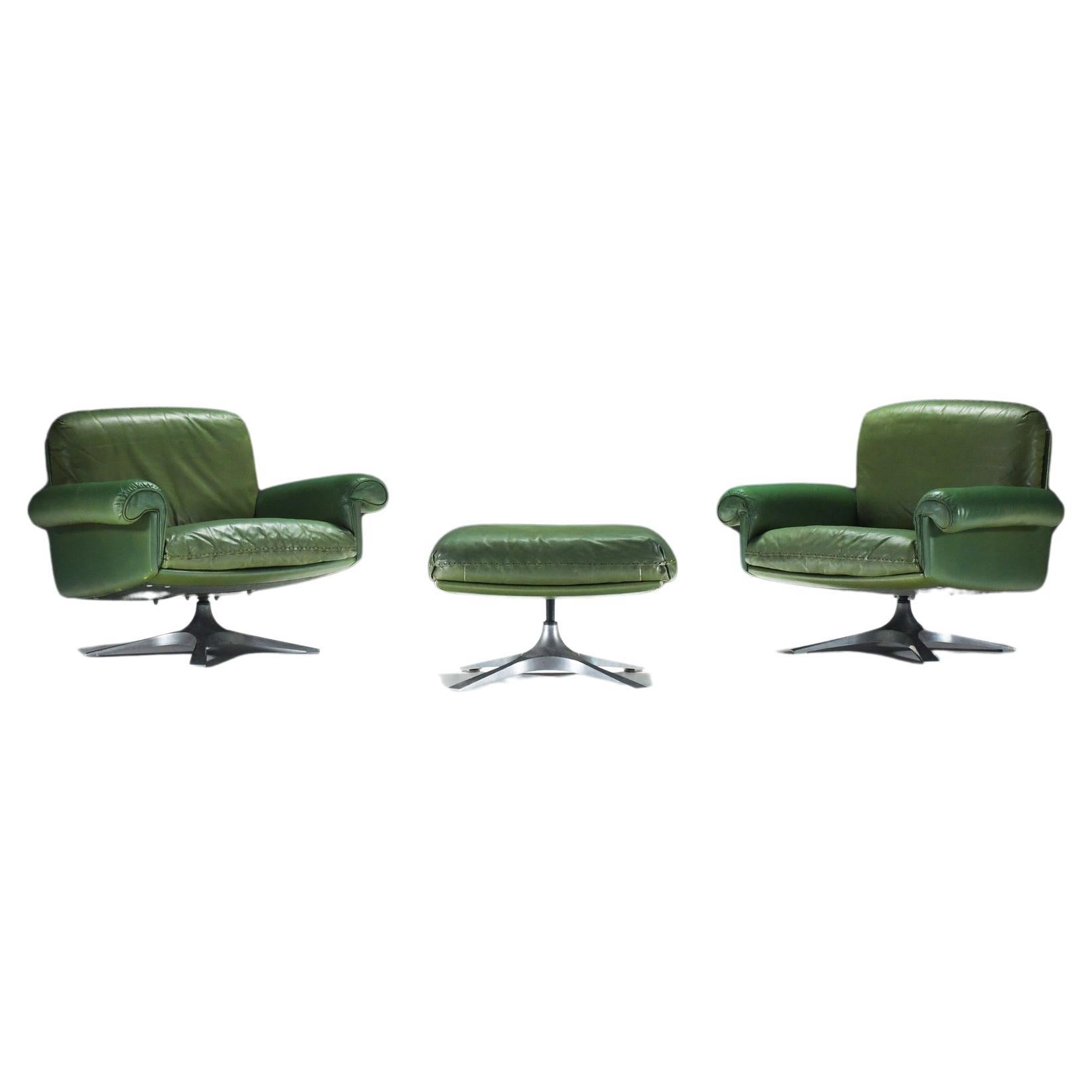 Sehr seltenes DS 31 Lounge-Set aus grünem Leder von De Sede Team für De Sede Schweizer