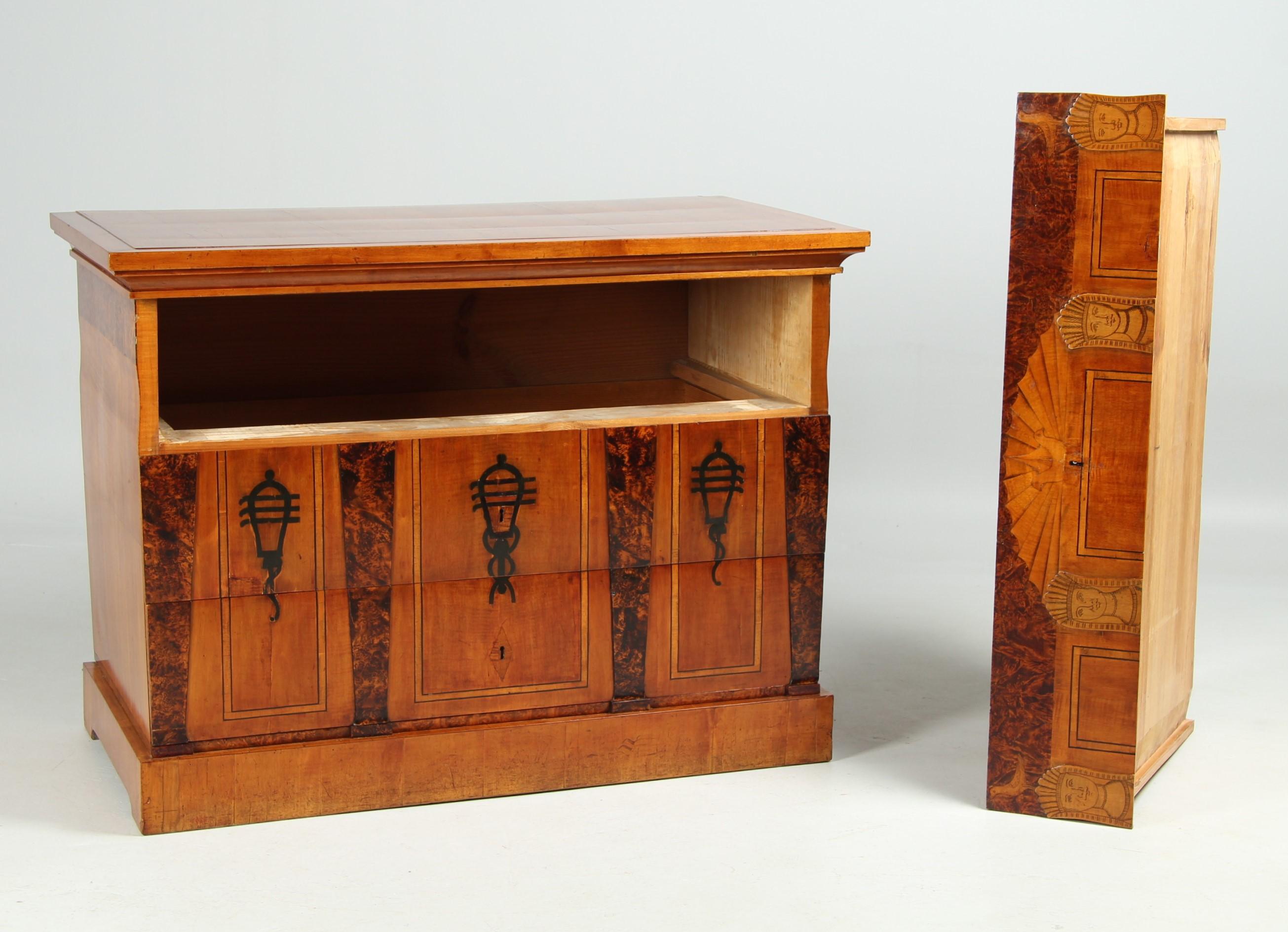 Rarissima cassettiera Biedermeier dei primi del XIX secolo proveniente dal Castello di Carlsruhe in vendita 7