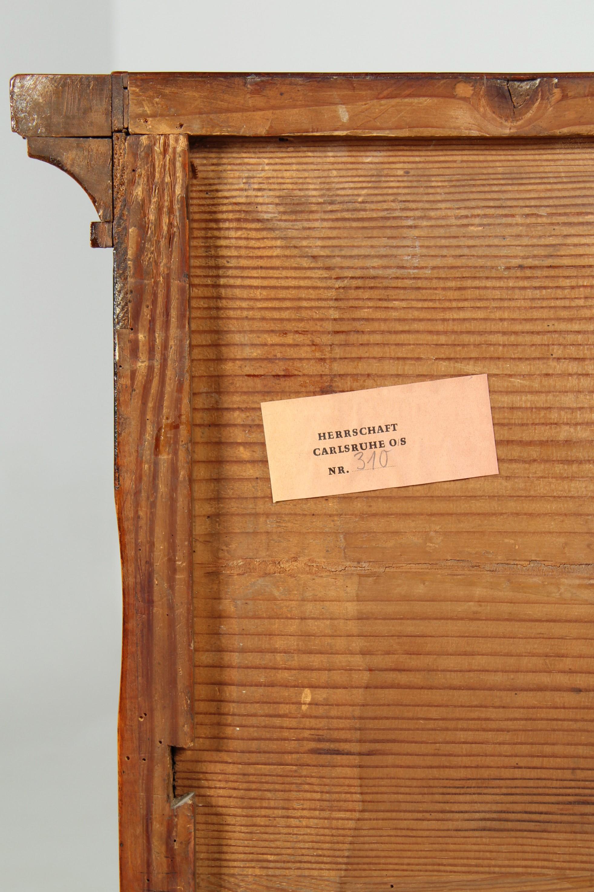 Rarissima cassettiera Biedermeier dei primi del XIX secolo proveniente dal Castello di Carlsruhe in vendita 11