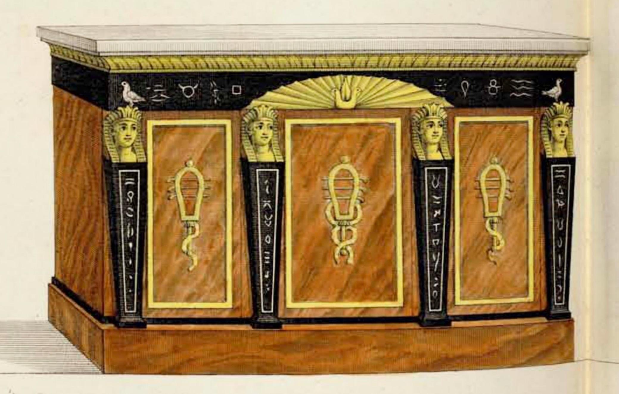 Marqueterie Rarissima cassettiera Biedermeier dei primi del XIX secolo proveniente dal Castello di Carlsruhe in vendita