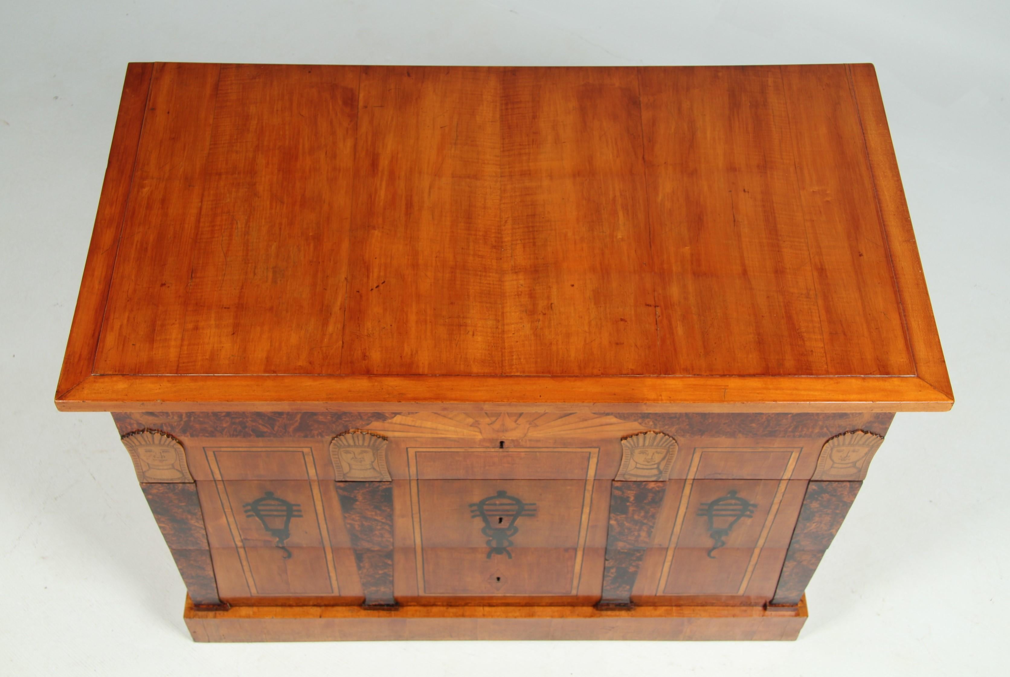 Rarissima cassettiera Biedermeier dei primi del XIX secolo proveniente dal Castello di Carlsruhe In condizioni buone in vendita a Greven, DE