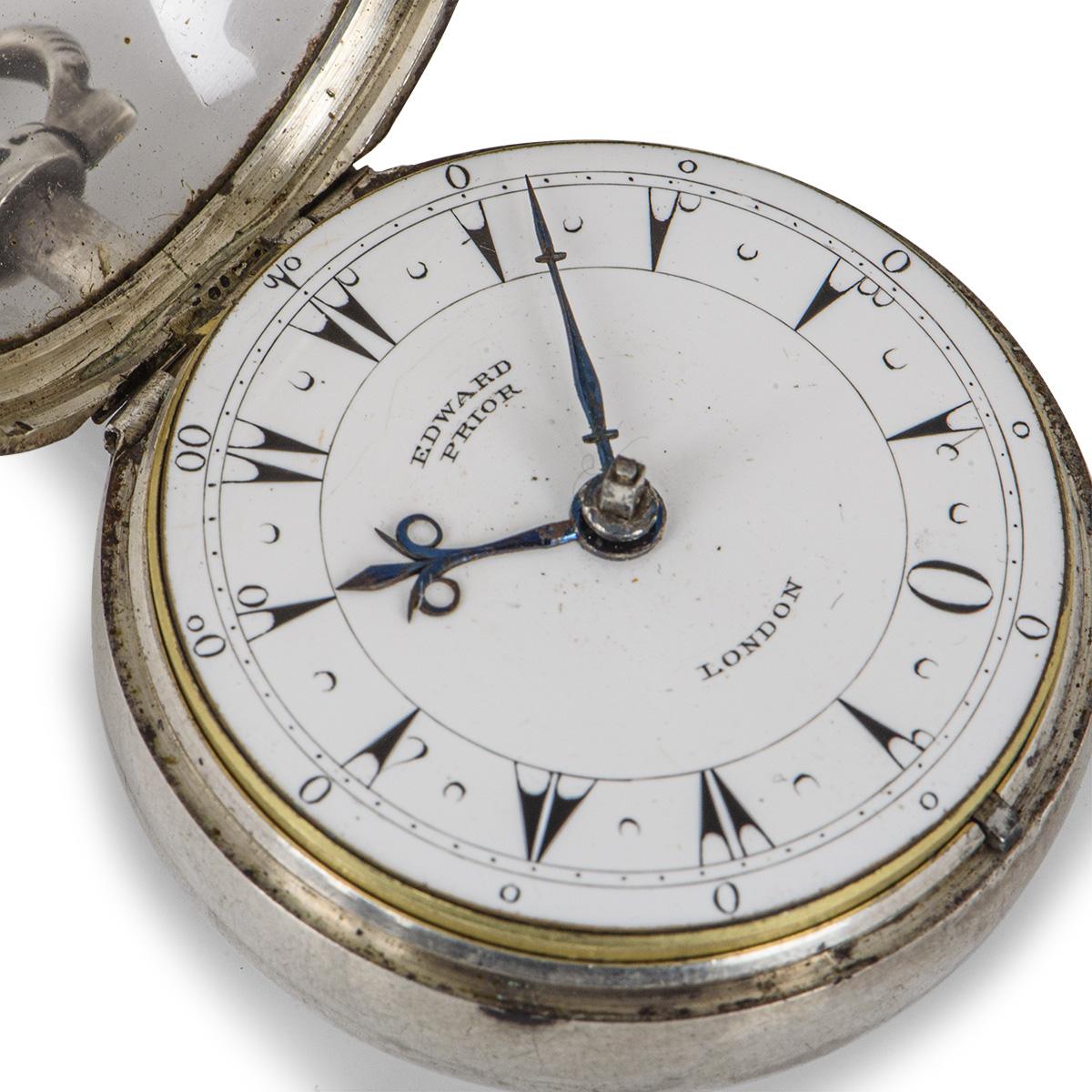 Very Rare Edward Prior Antique Silver Four Case Open Face Pocket Watch In Excellent Condition In Mayfair, London, London