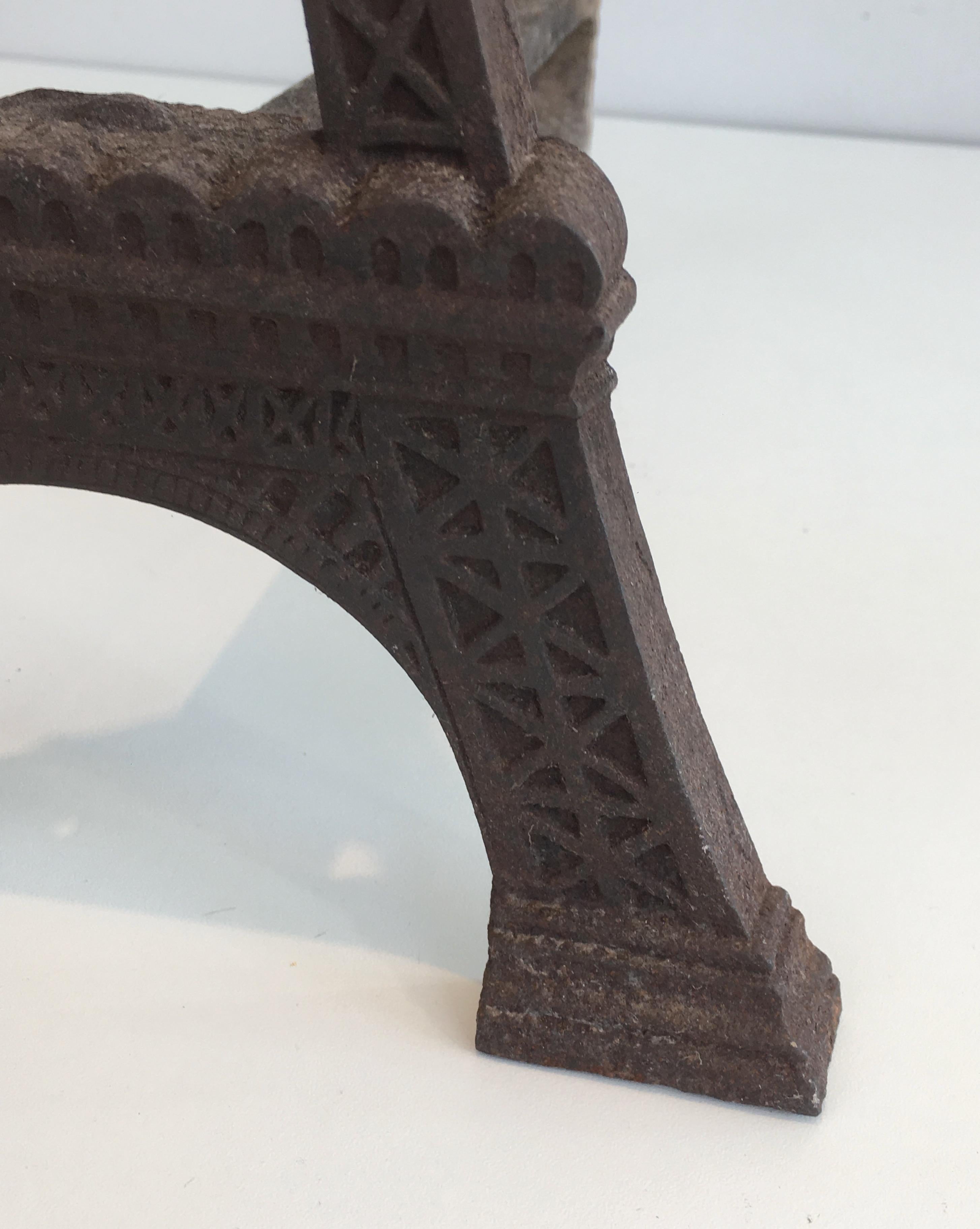 Very Rare Eiffel Tower Cast Iron Andirons, French, circa 1900 For Sale 6