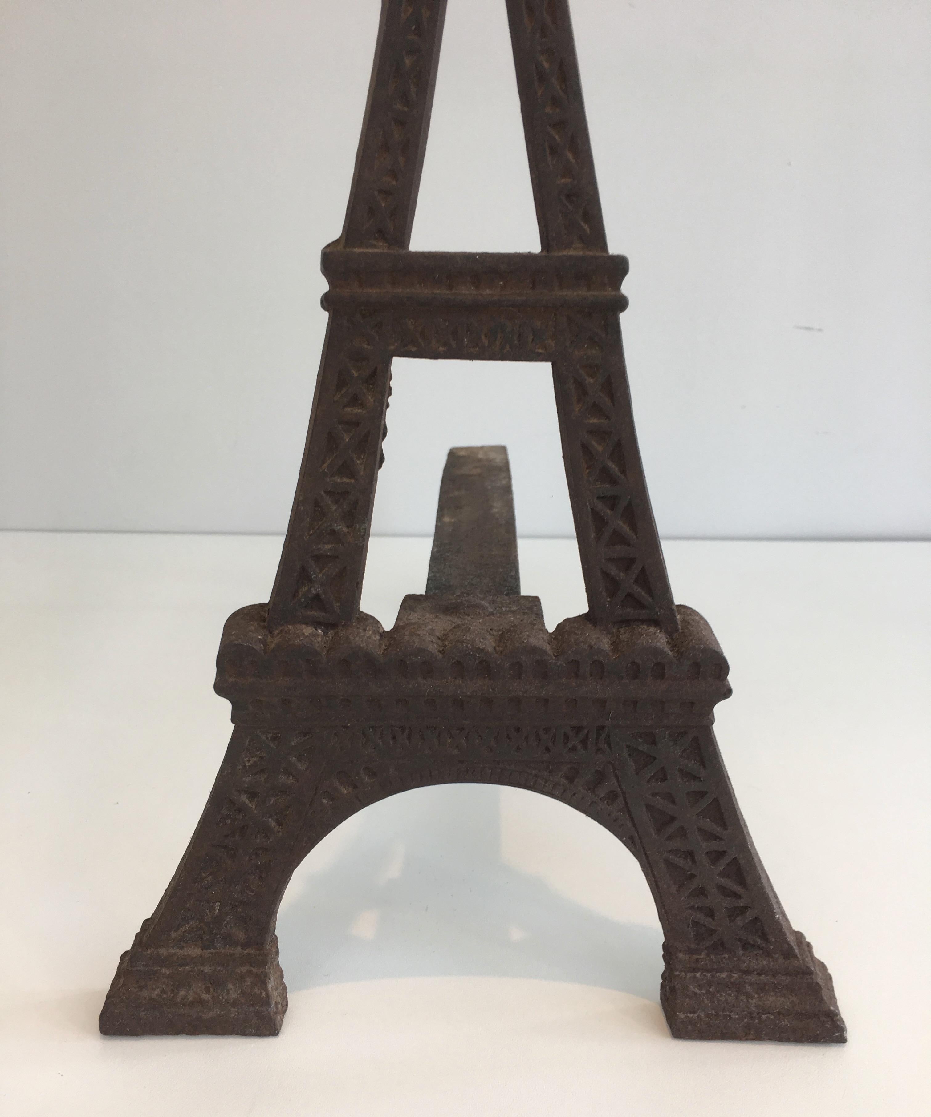 Very Rare Eiffel Tower Cast Iron Andirons, French, circa 1900 For Sale 2