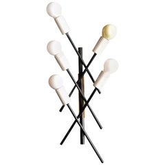 Very Rare Elegant Italian Midcentury 5-Arm Metal Wall Lamp