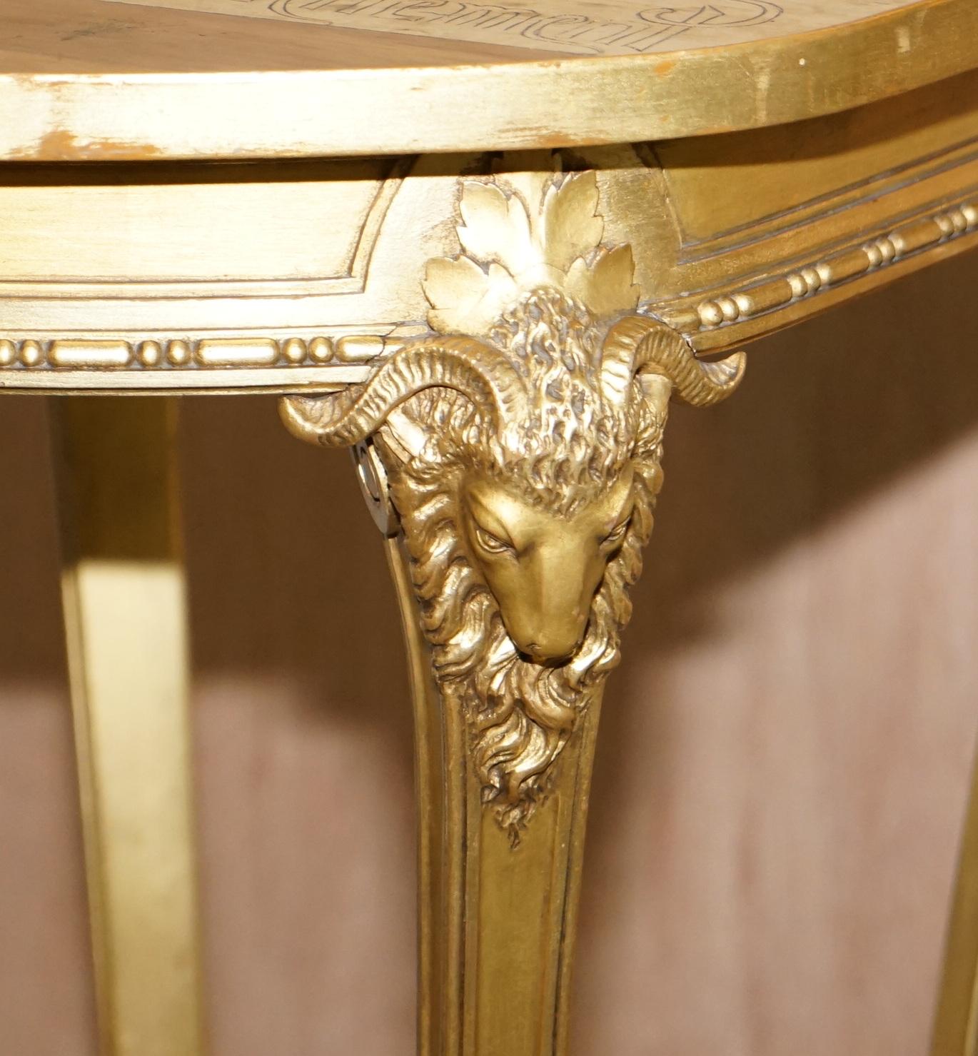Very Rare Emile Galle Romantic Specimen Wood Table Un Peu Beaucoup Passionnement For Sale 7