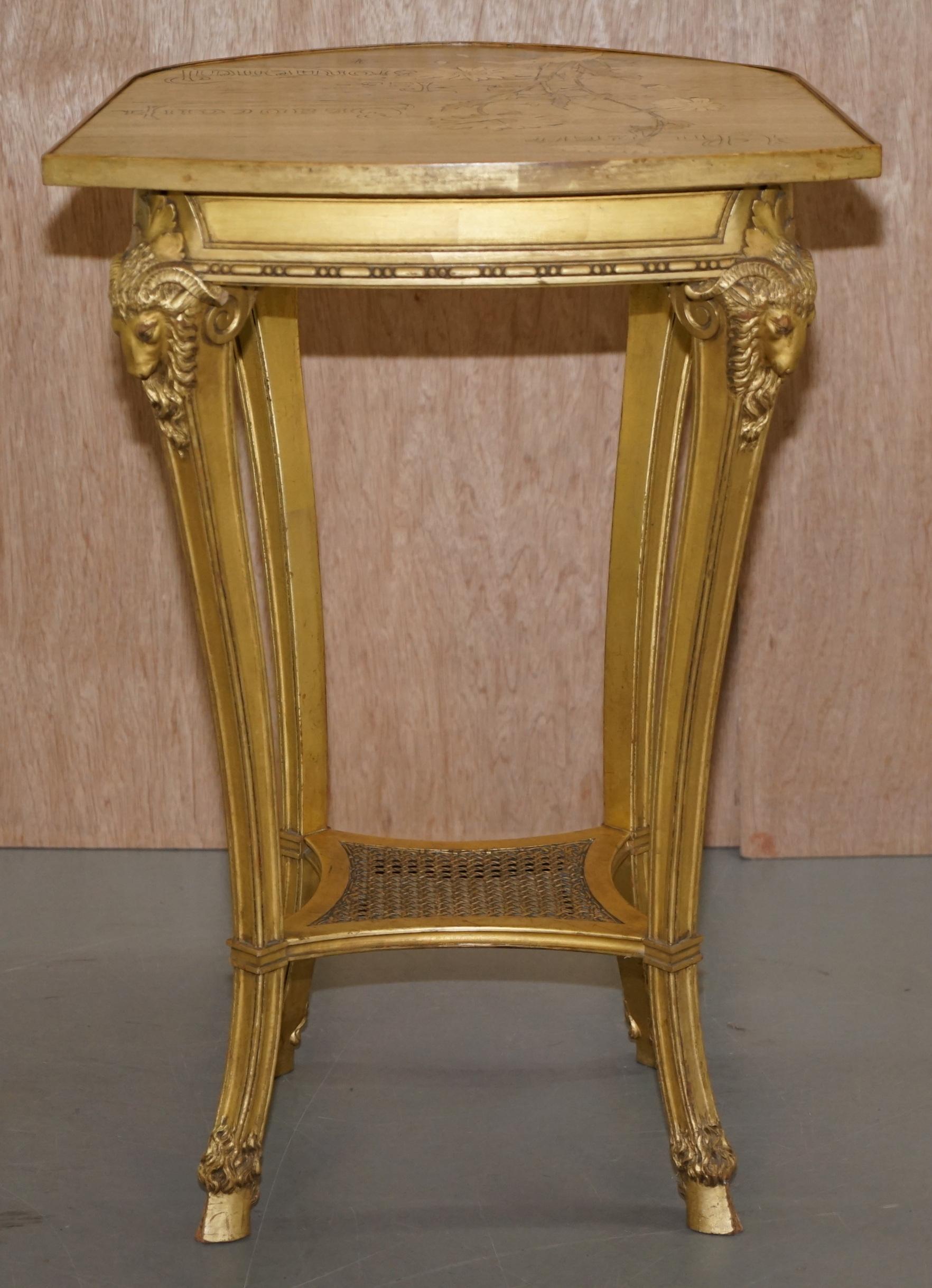 Seltener Emile Galle Romantisches Exemplar Holztisch Un Peu Beaucoup Passionnement, Un Peu Beaucoup im Angebot 12