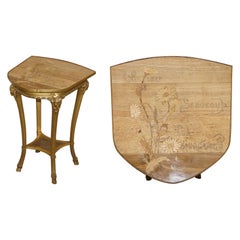 Molto raro Emile Galle Romantic Specimen Wood Table Un Peu Beaucoup Passionnement