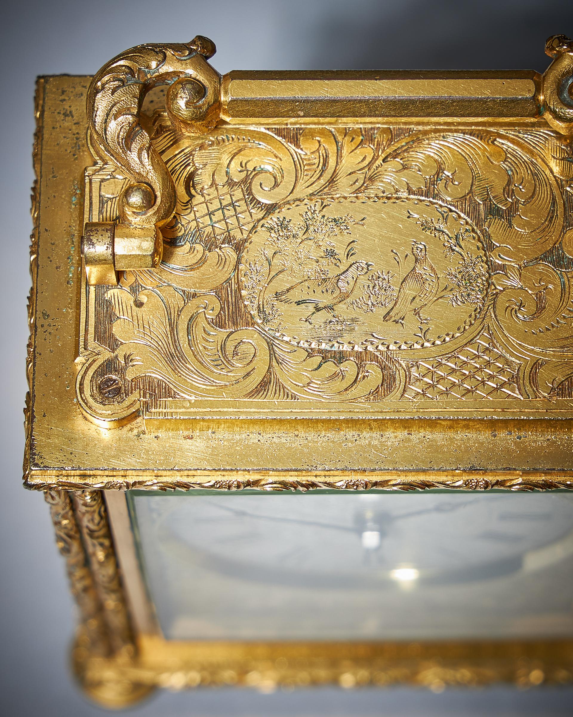 Très rare horloge à chariot anglaise signée Brockbank & Atkins London 4