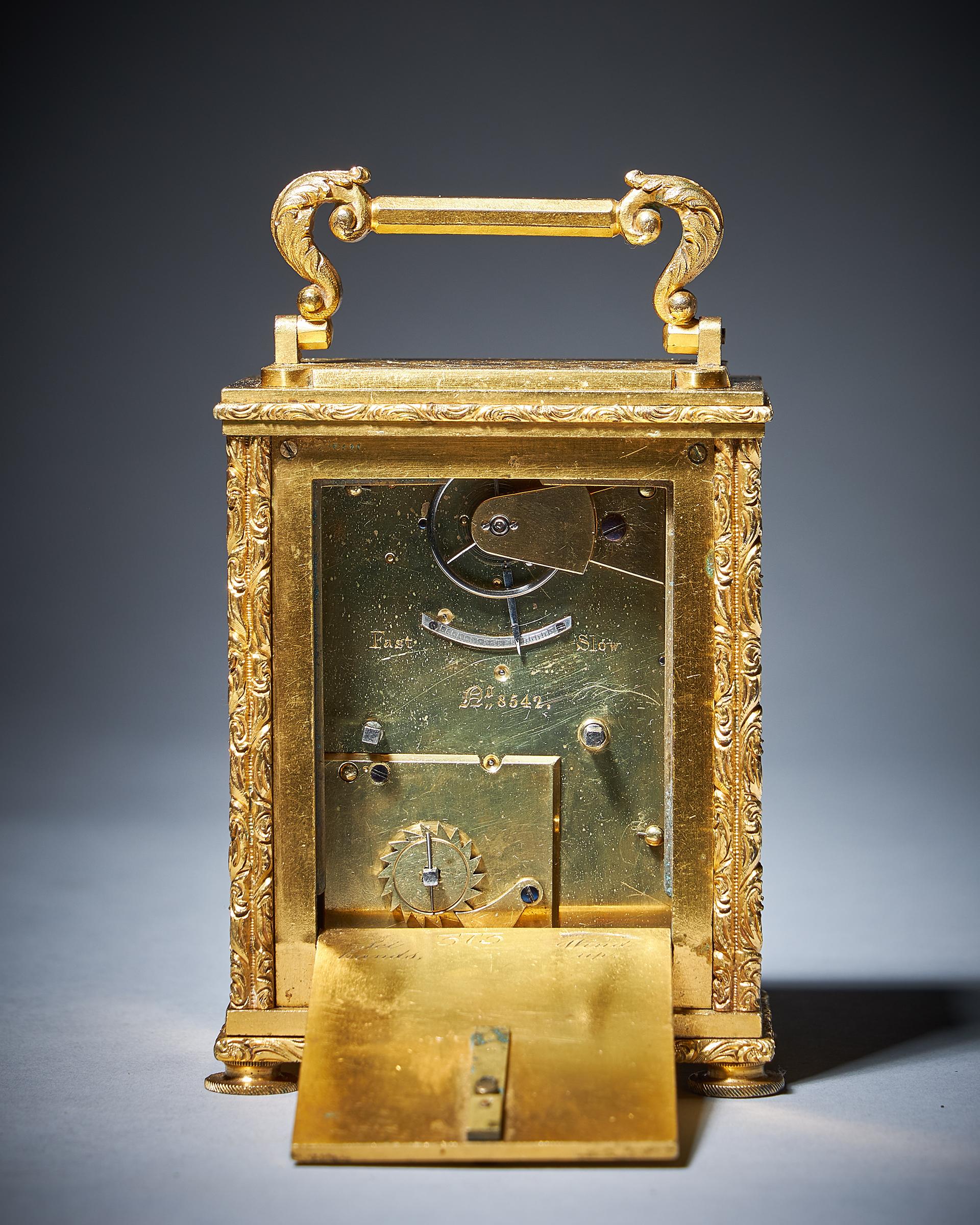 Très rare horloge à chariot anglaise signée Brockbank & Atkins London Bon état à Oxfordshire, United Kingdom