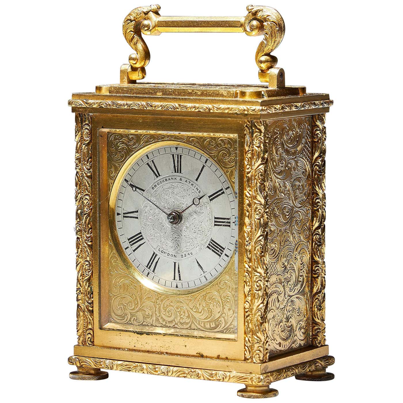 Very Rare English Carriage Clock Signed Brockbank and Atkins London at ...