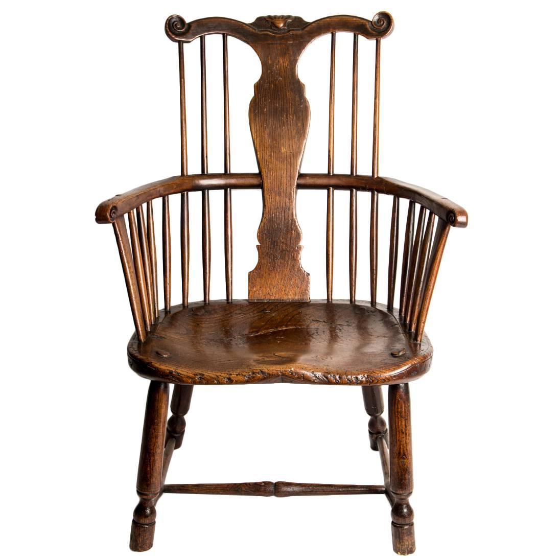Thames Valley Fruitwood and Elm Windsor Chair, Early 18th Century