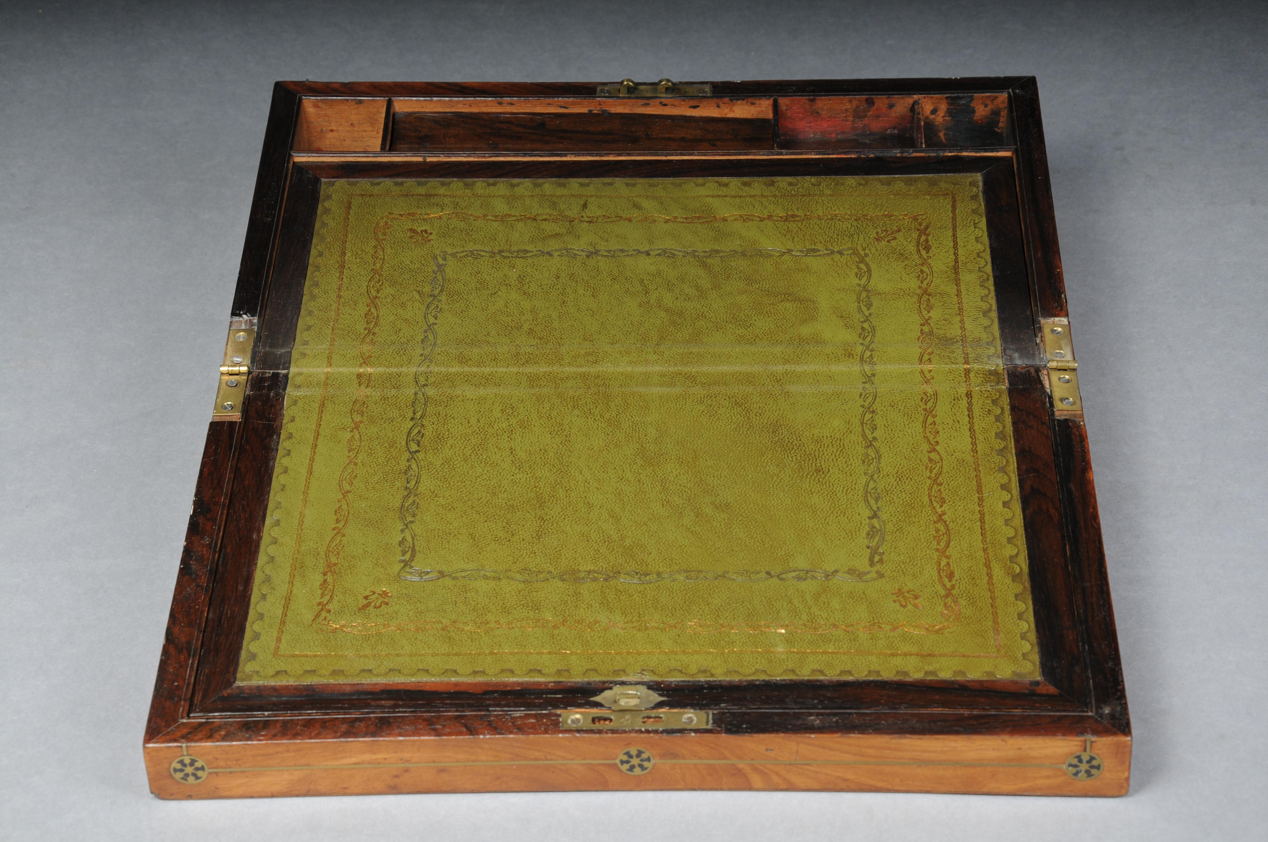 Very rare English travel writing desk/secretary chest around 1860 For Sale 5