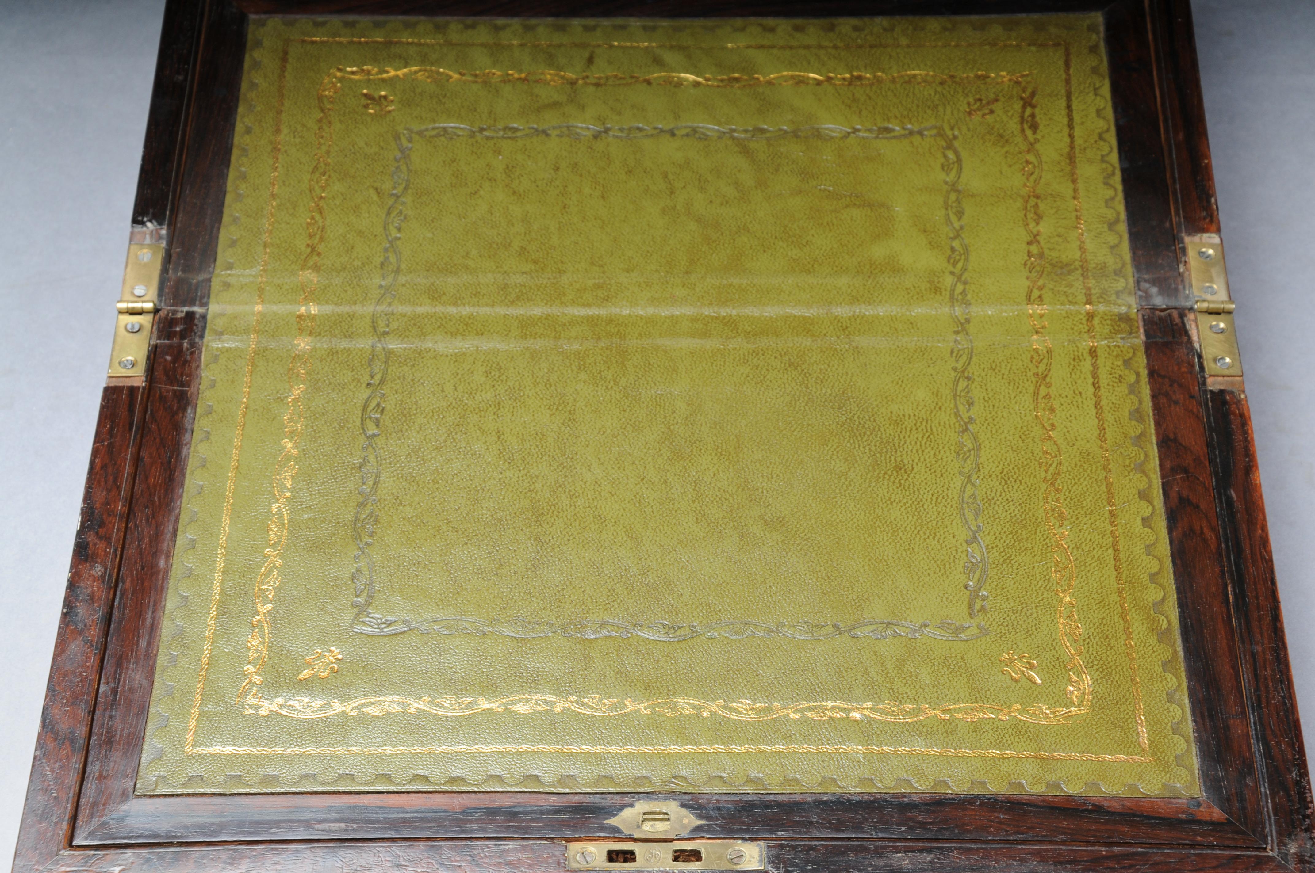 Very rare English travel writing desk/secretary chest around 1860 For Sale 6
