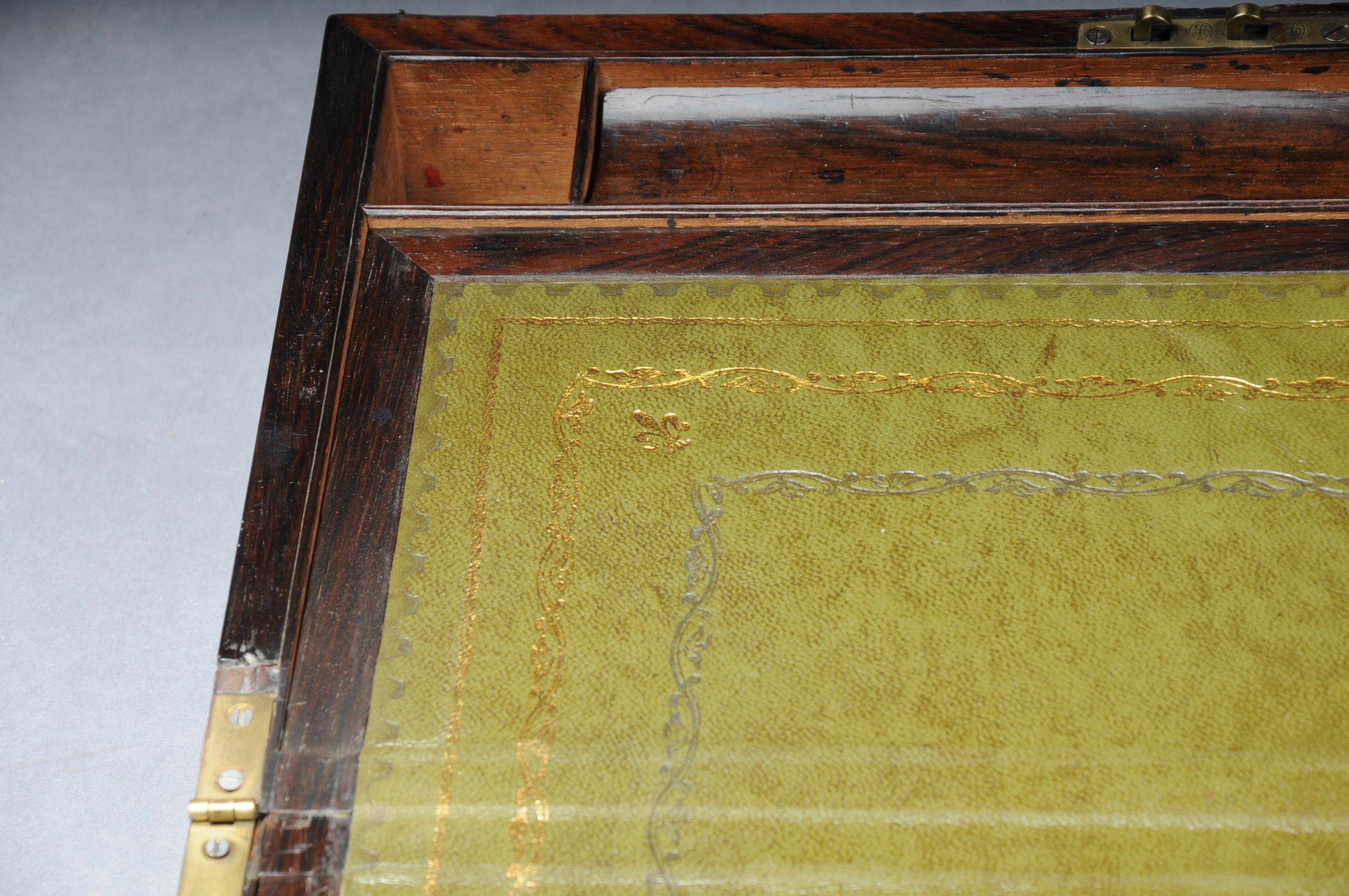 Very rare English travel writing desk/secretary chest around 1860 For Sale 7