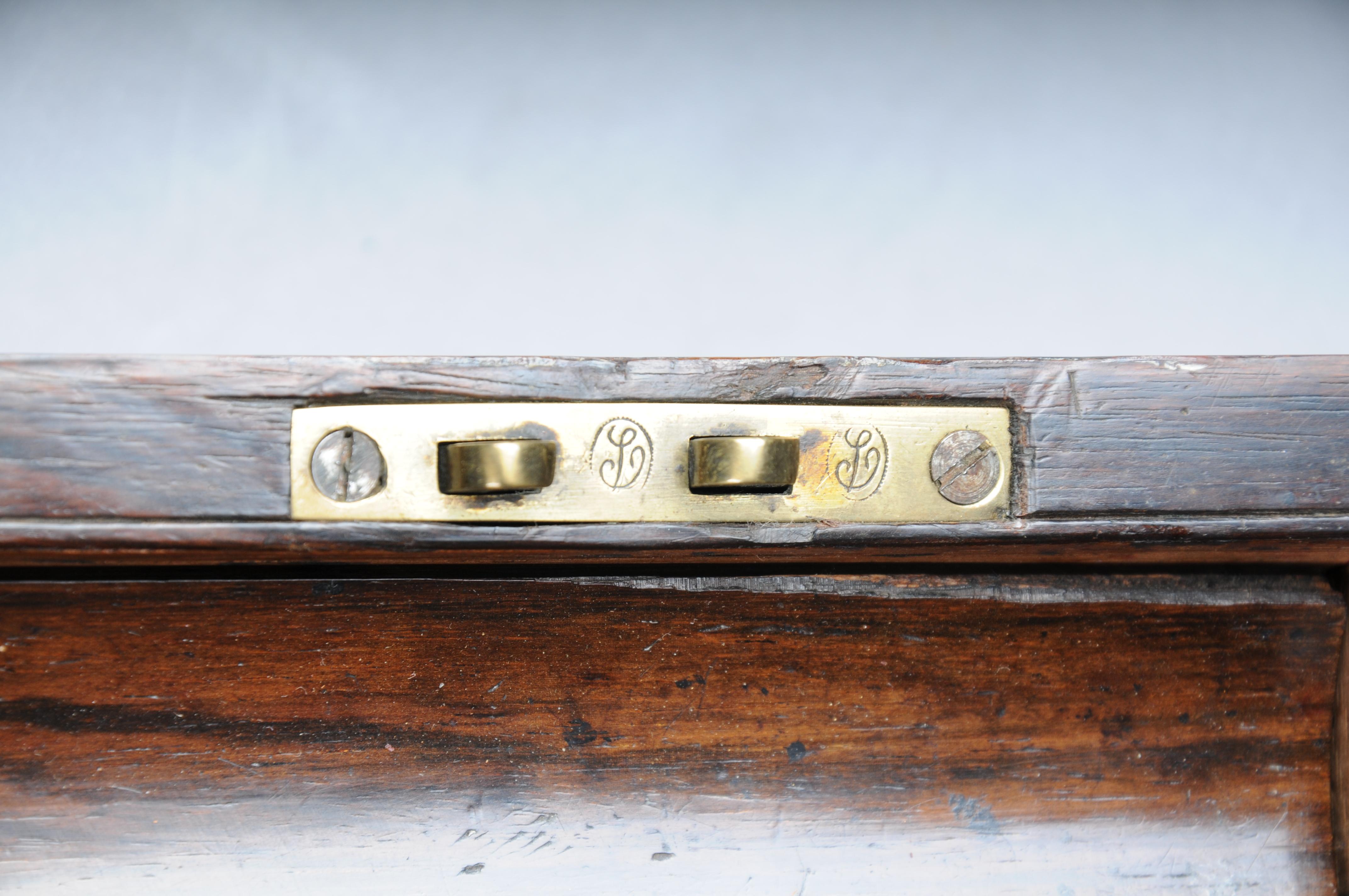 Very rare English travel writing desk/secretary chest around 1860 For Sale 10