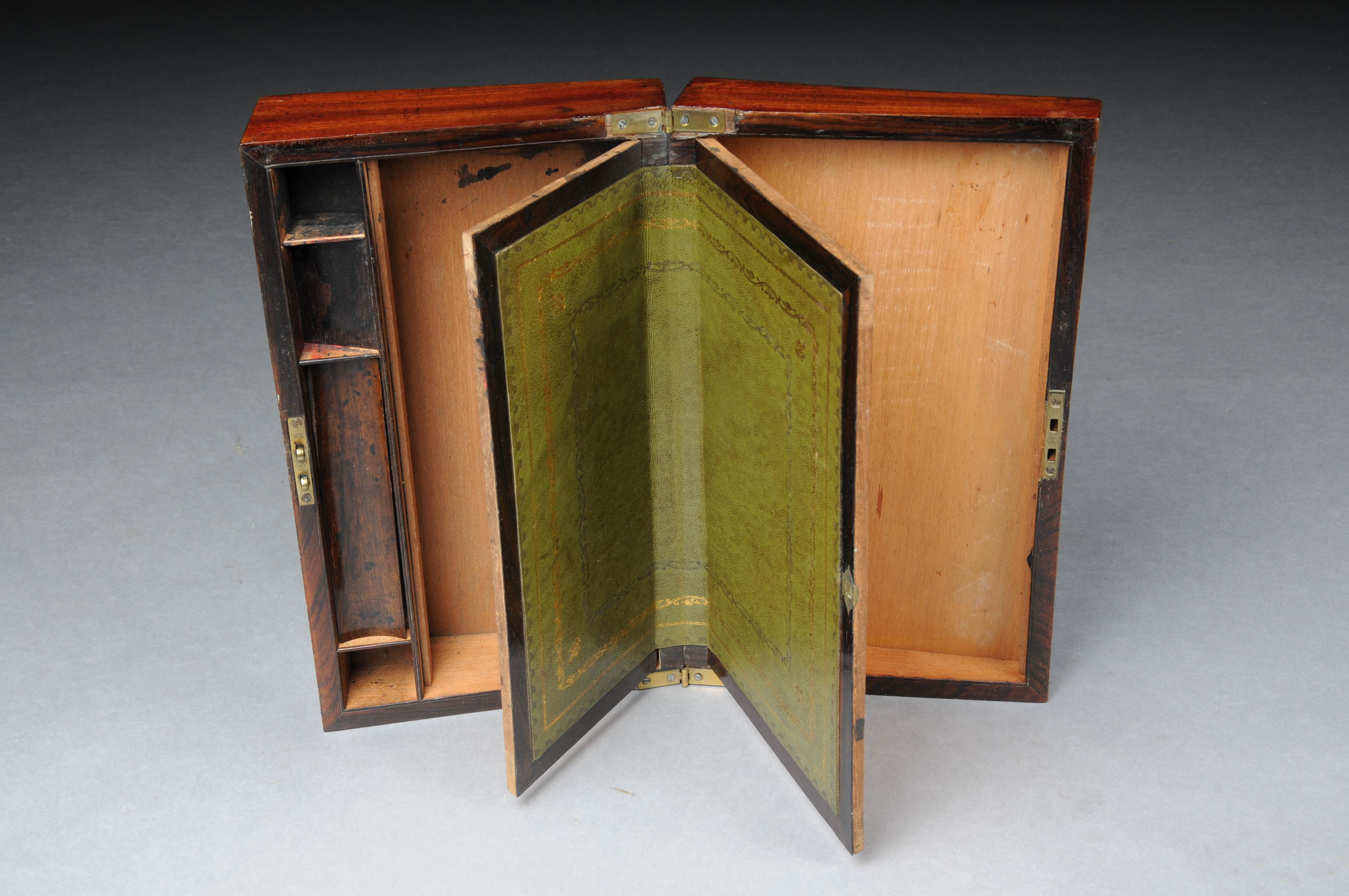 Very rare English travel writing desk/secretary chest around 1860 For Sale 11