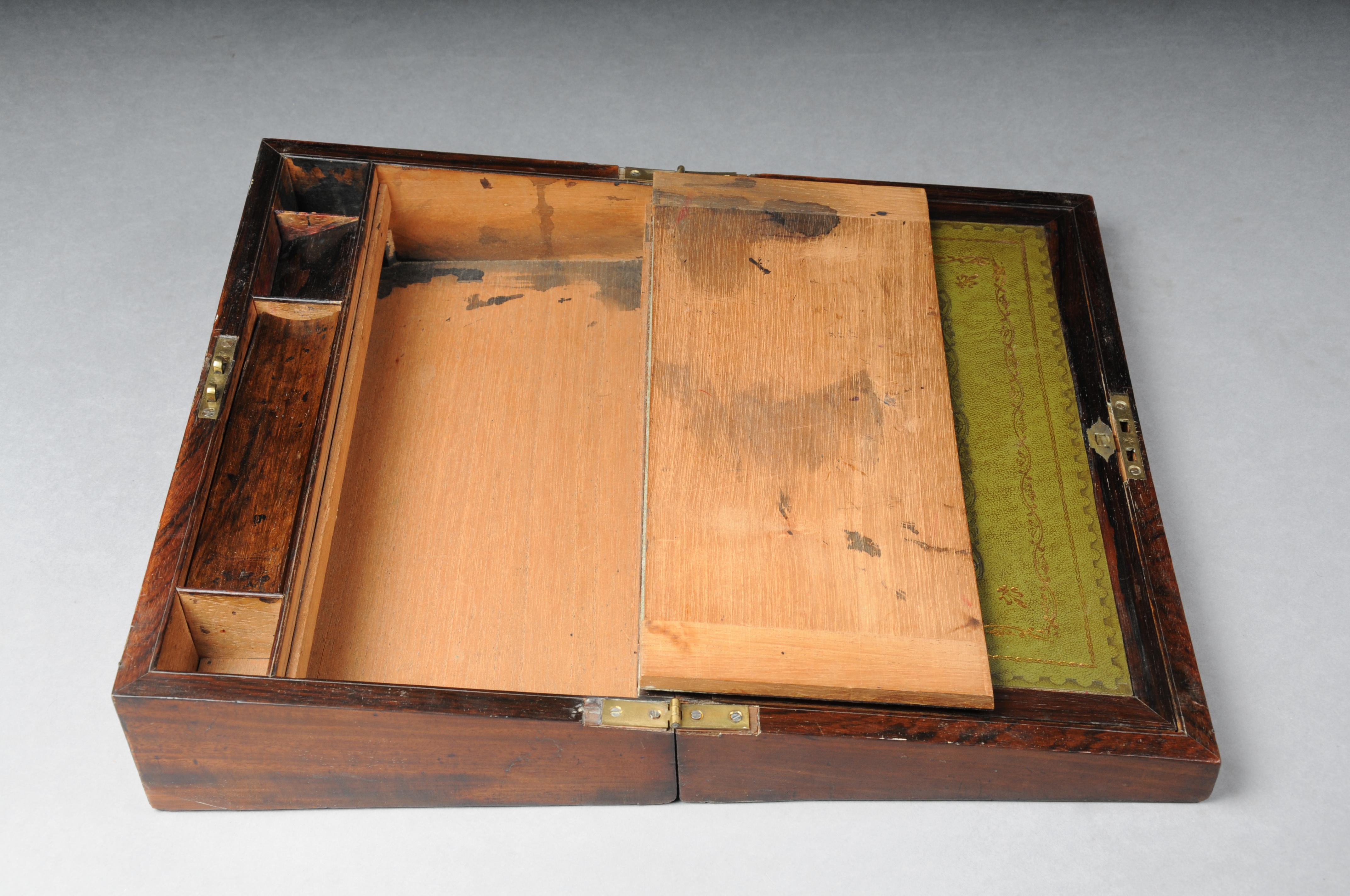 Very rare English travel writing desk/secretary chest around 1860 For Sale 12