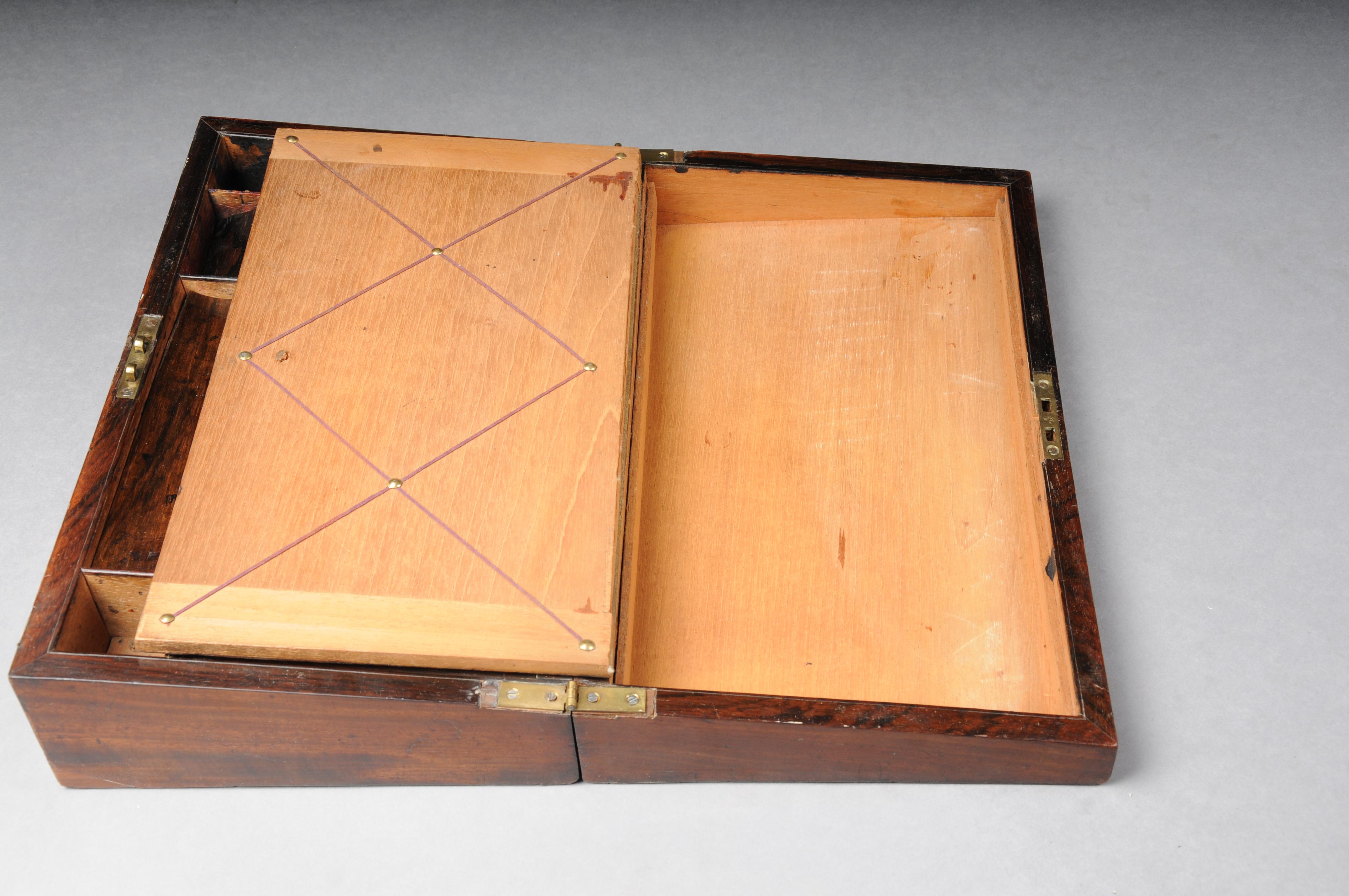 Very rare English travel writing desk/secretary chest around 1860 For Sale 13