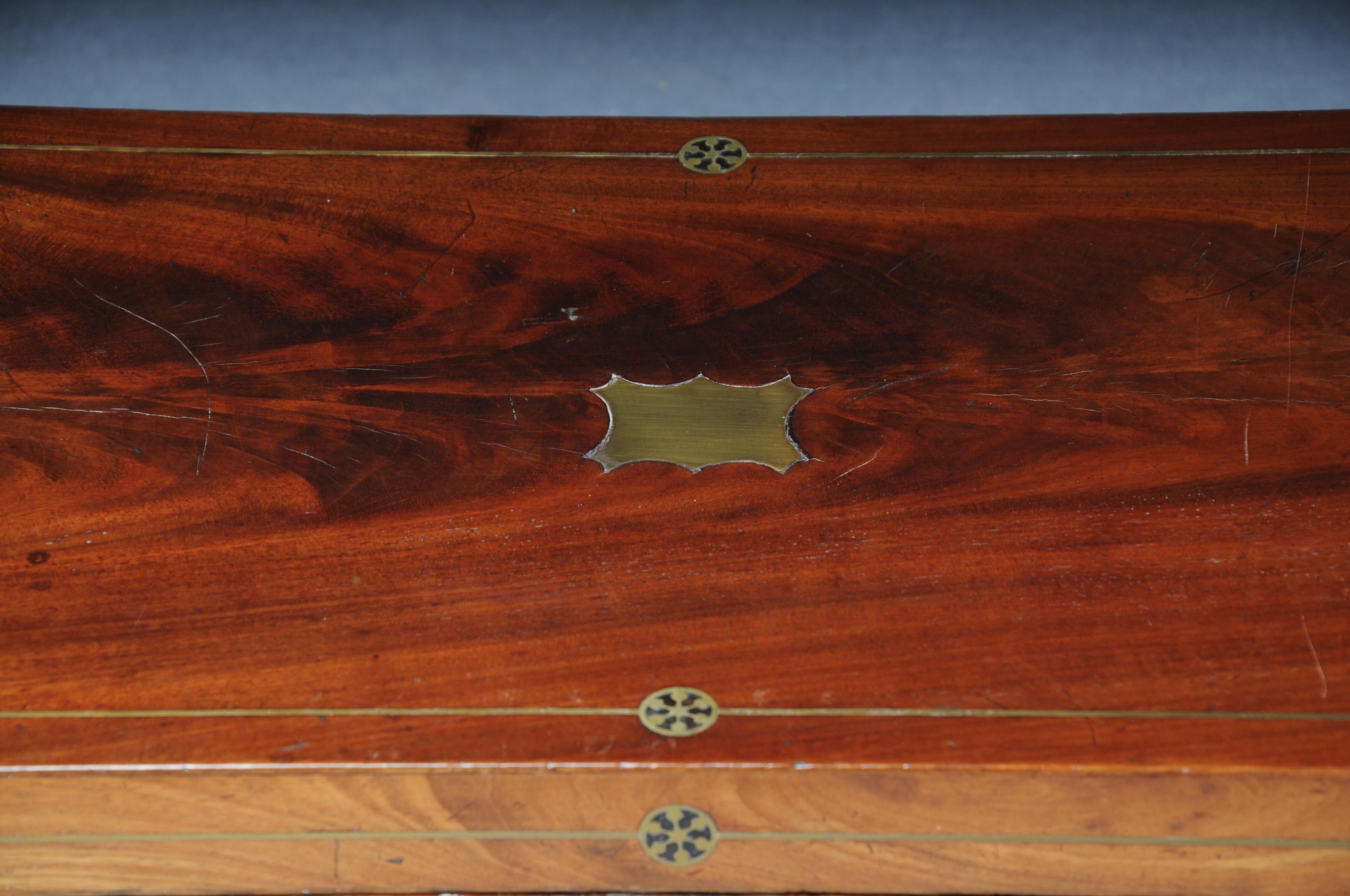 Very rare English travel writing desk/secretary chest around 1860 For Sale 1