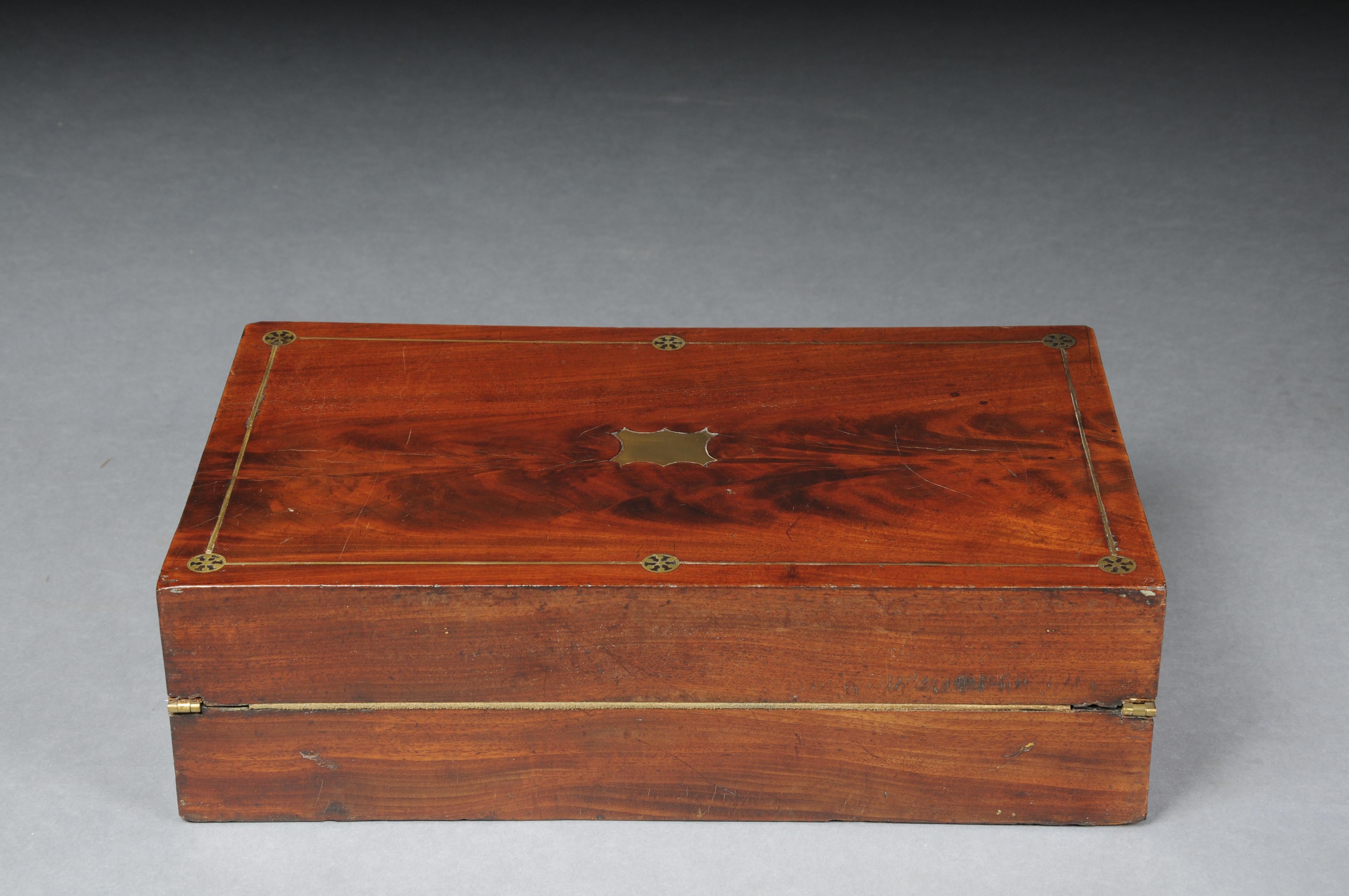 Very rare English travel writing desk/secretary chest around 1860 For Sale 3