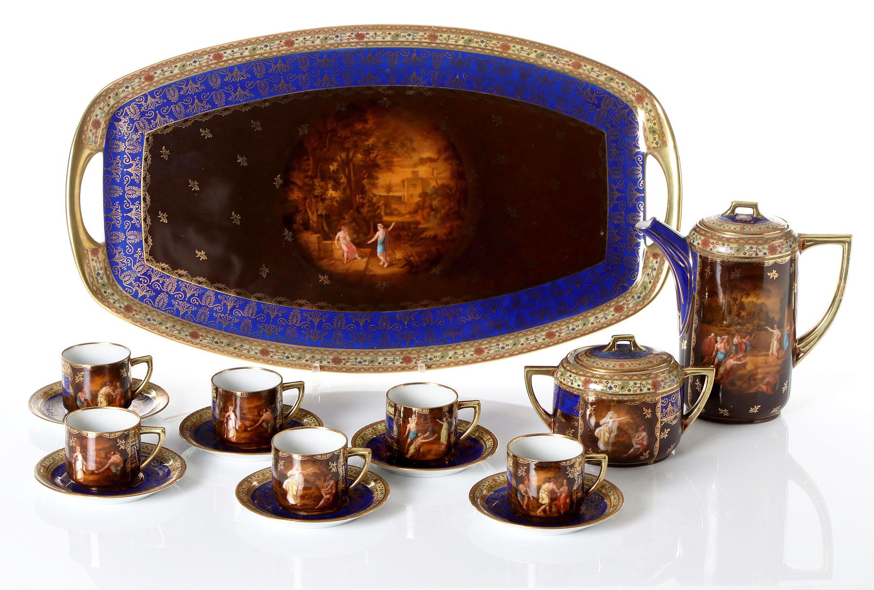 Milieu du XIXe siècle Très rare Ensemble Royal Vienna Porcelain Alt Wien en vente