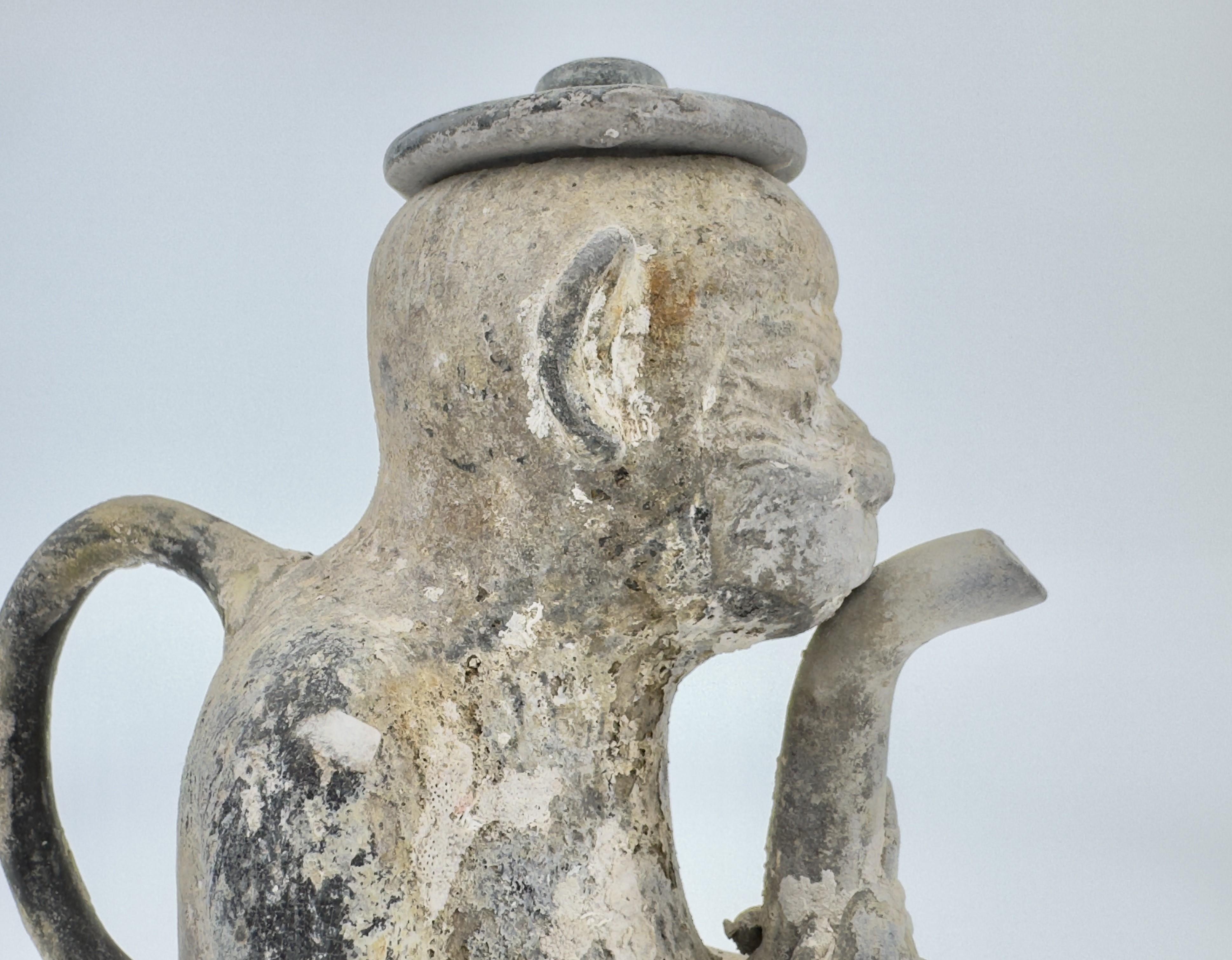 Very Rare Ewer of a Seated Monkey, C 1725, Qing Dynasty, Yongzheng Era For Sale 2