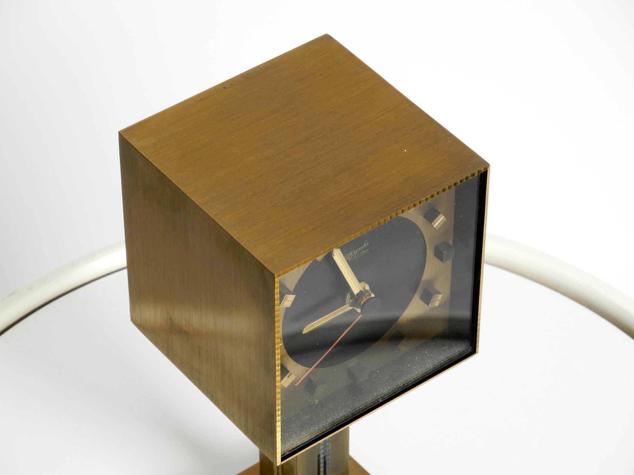 Mid-20th Century Very rare fancy 1960s brass table clock by Atlanta Electric Germany For Sale