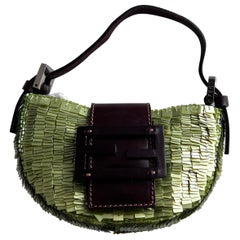 Very rare FENDI Green Sequin Croissant bag