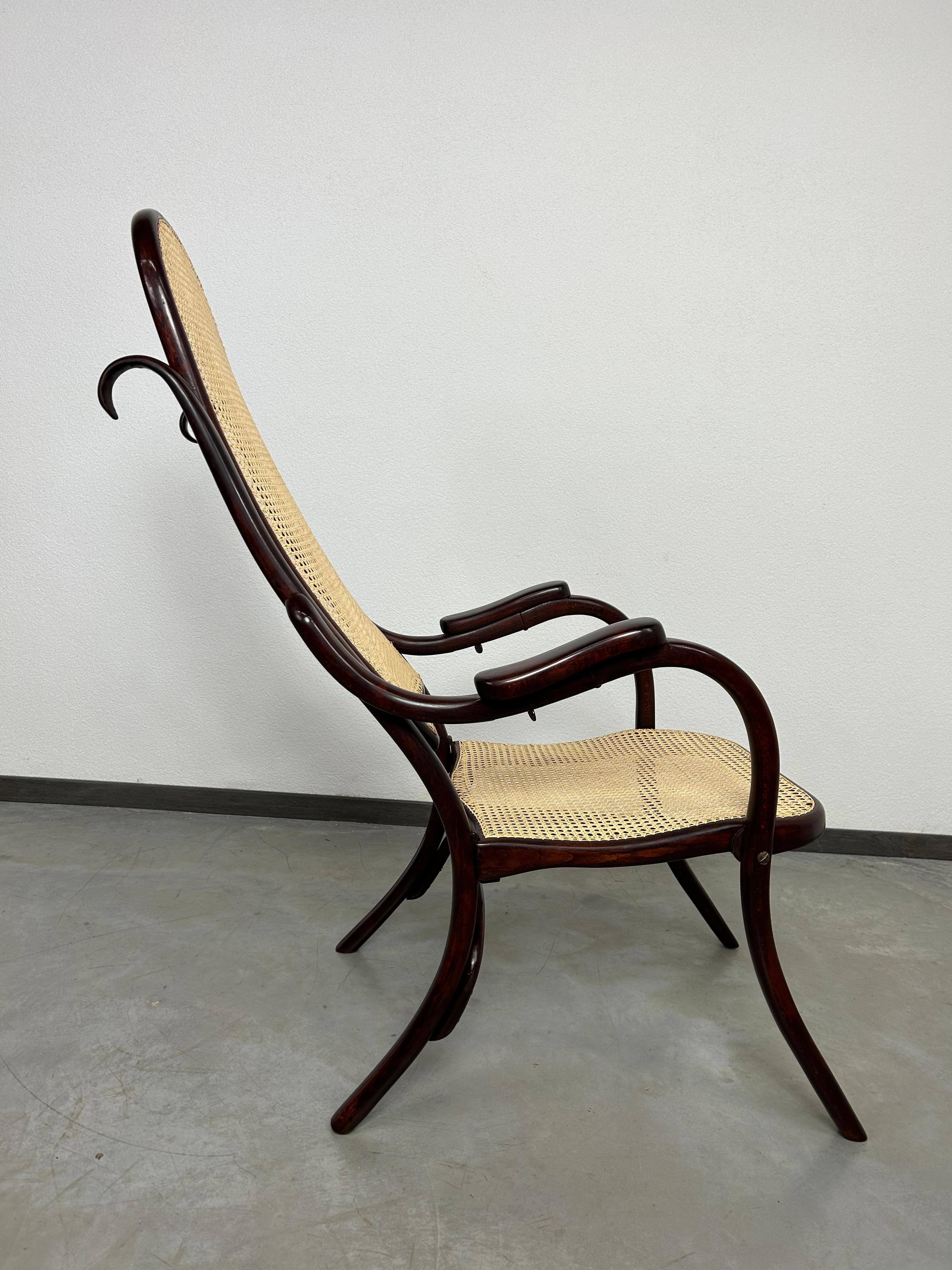 Vienna Secession Very rare folding easy chair no.1 by Thonet For Sale