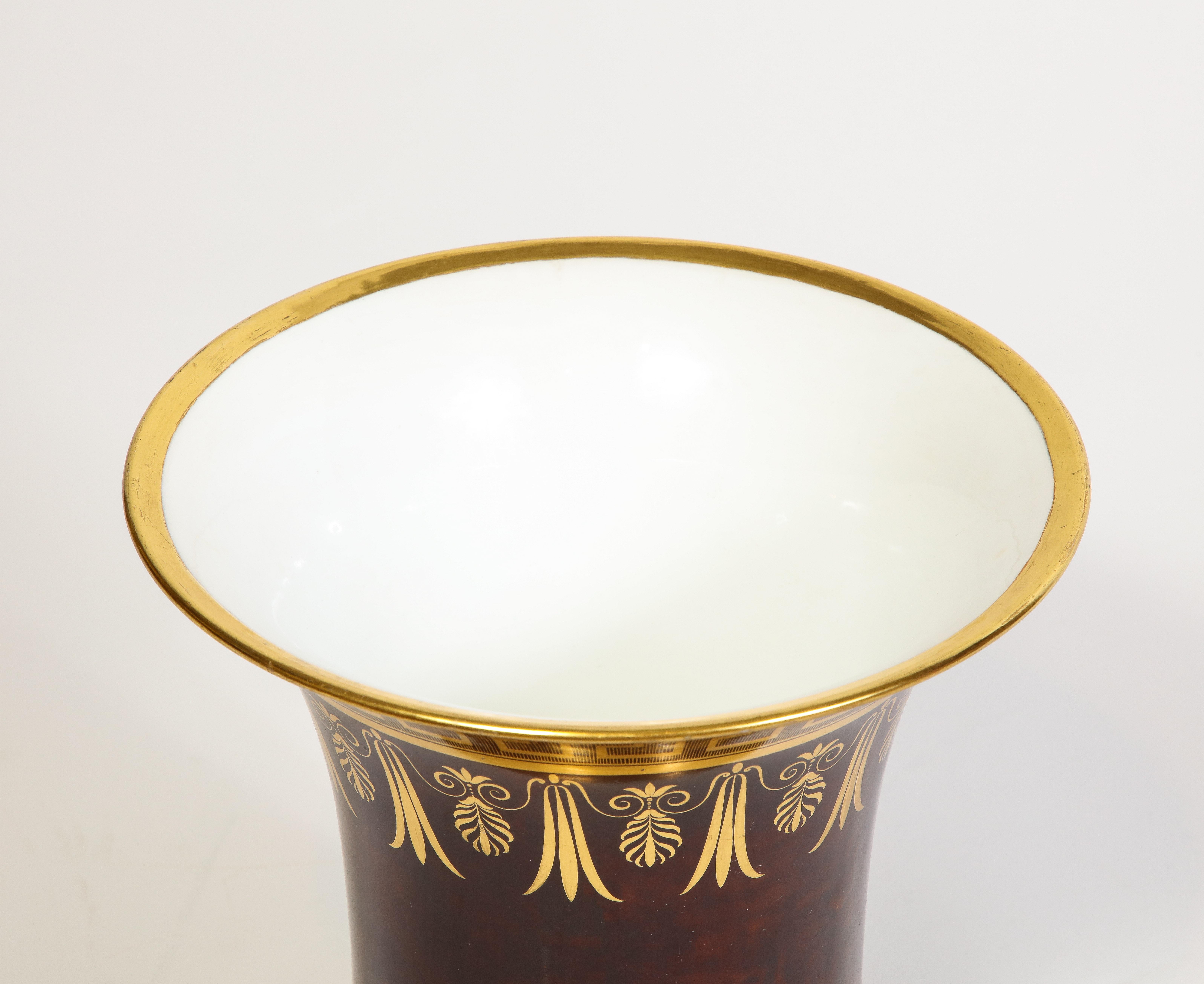 Very Rare French Sevres Faux Bois Flower-Pot & Underplate, Signed Sevres Marks For Sale 3