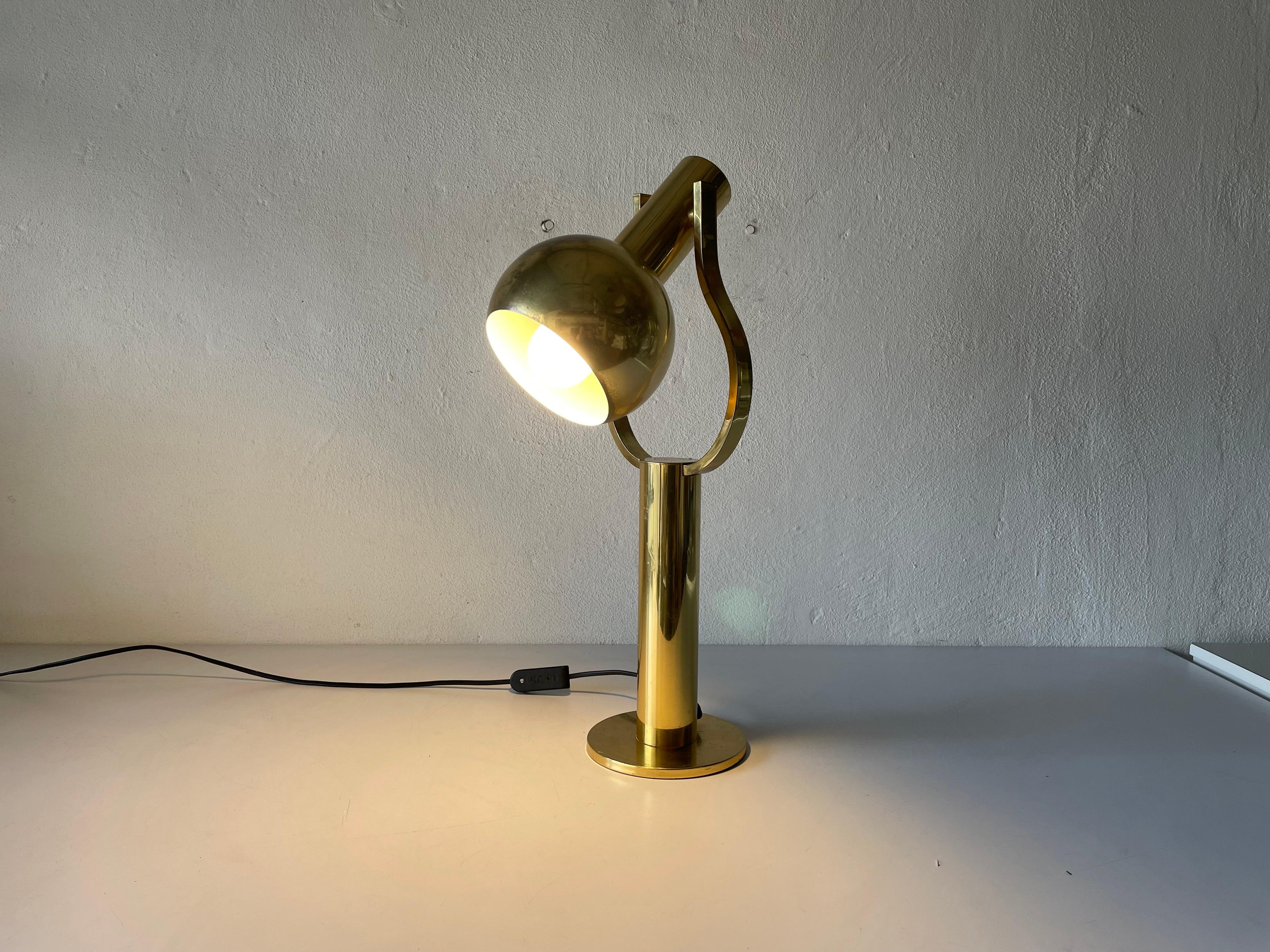 Very Rare Full Brass Table Lamp by Staff, 1970s, Germany 5