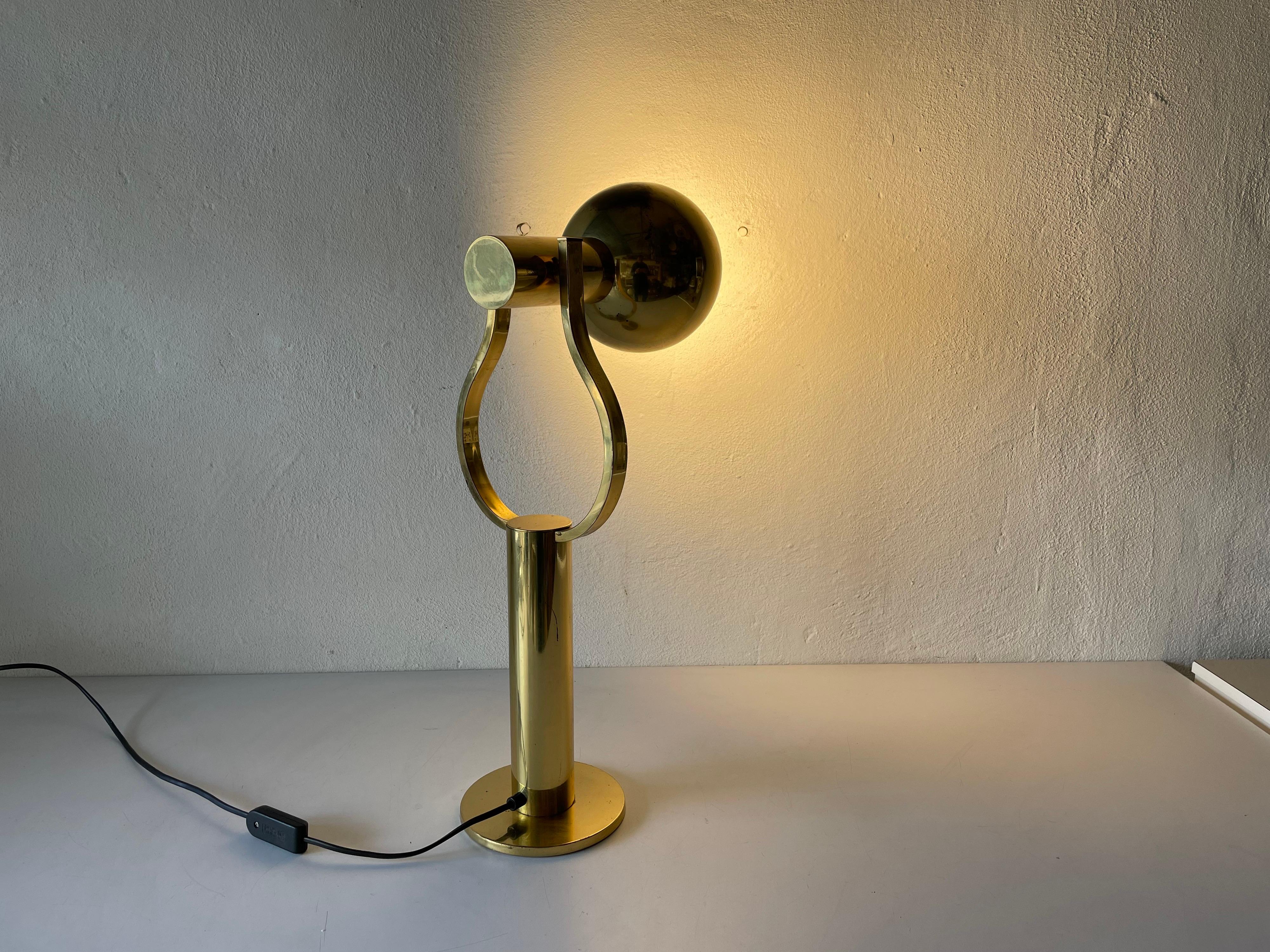 Very Rare Full Brass Table Lamp by Staff, 1970s, Germany 12