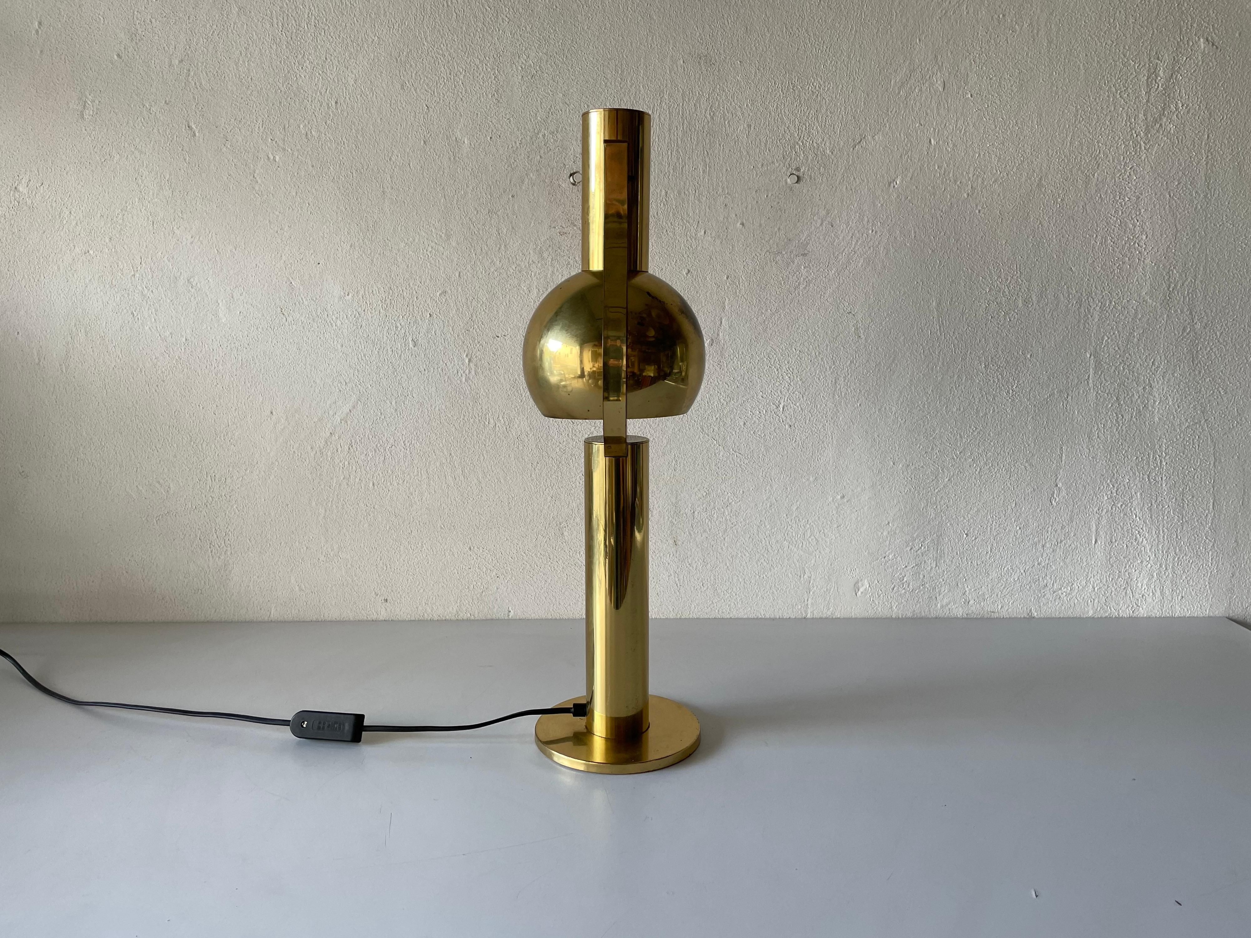 Mid-Century Modern Very Rare Full Brass Table Lamp by Staff, 1970s, Germany