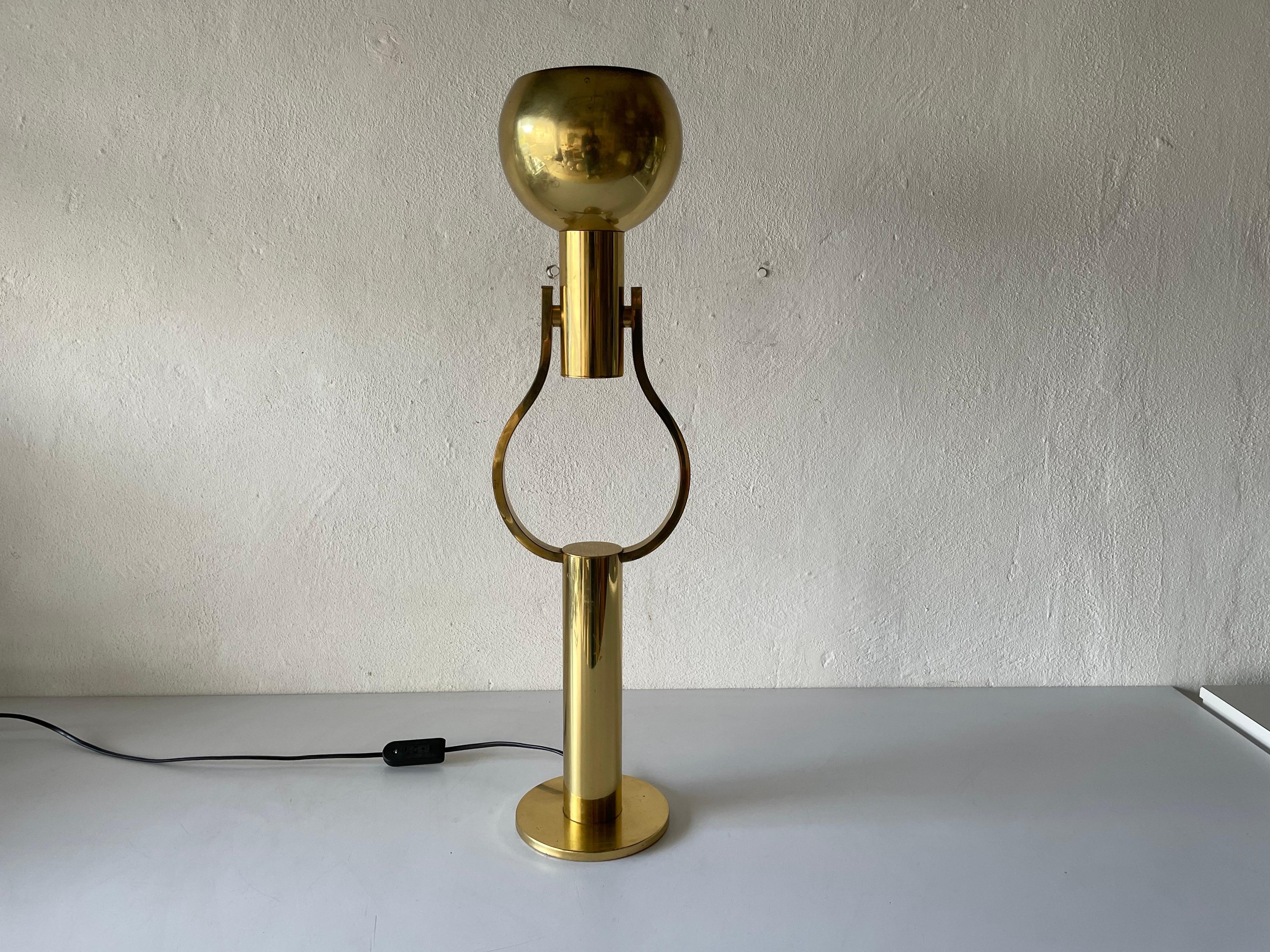Very Rare Full Brass Table Lamp by Staff, 1970s, Germany In Good Condition In Hagenbach, DE