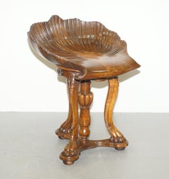 Very Rare Fully Restored 19th Century 1880 Italian Venetian Grotto Fantasy Stool