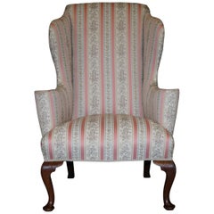 Très rare fauteuil à dossier en noyer de Howard and Sons entièrement restauré Regency Stripe