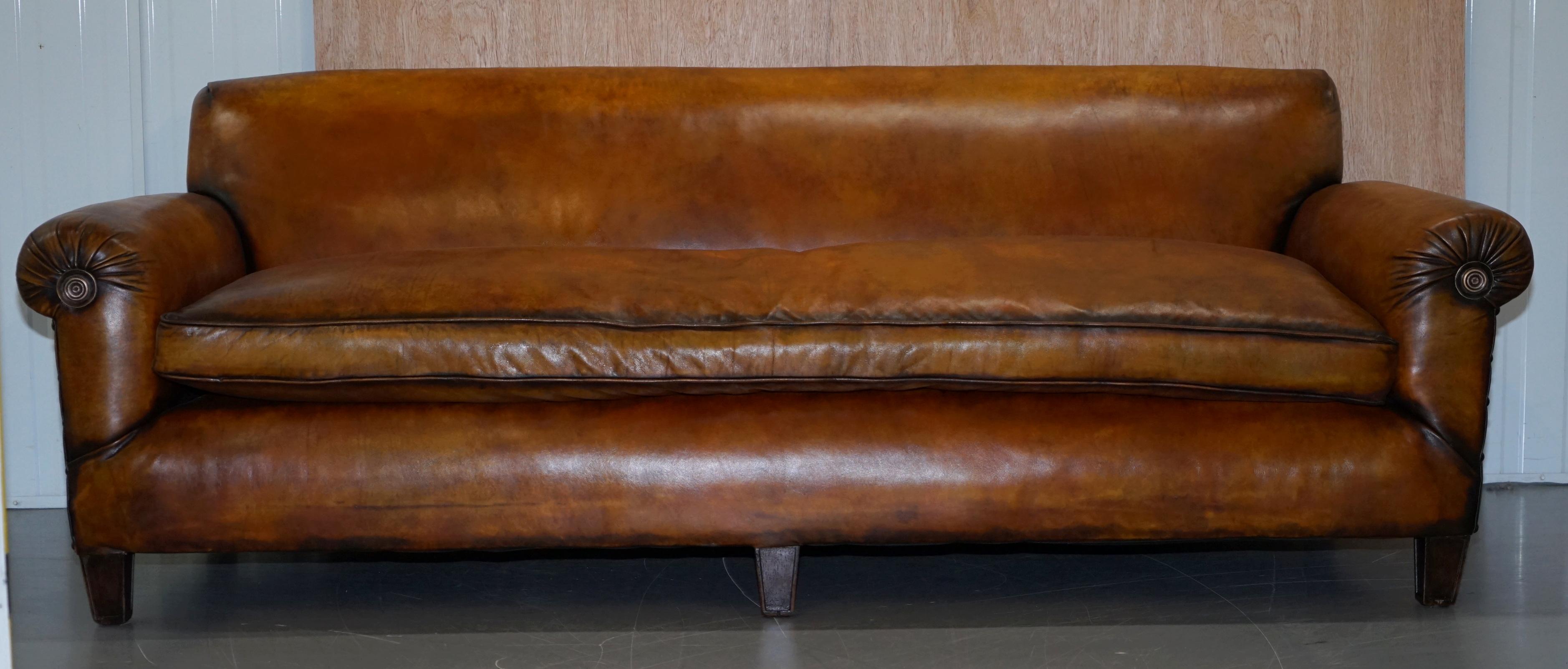 sofa with feather filled cushions