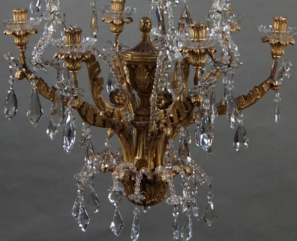 Carved Very Rare Genuese Chandelier For Sale