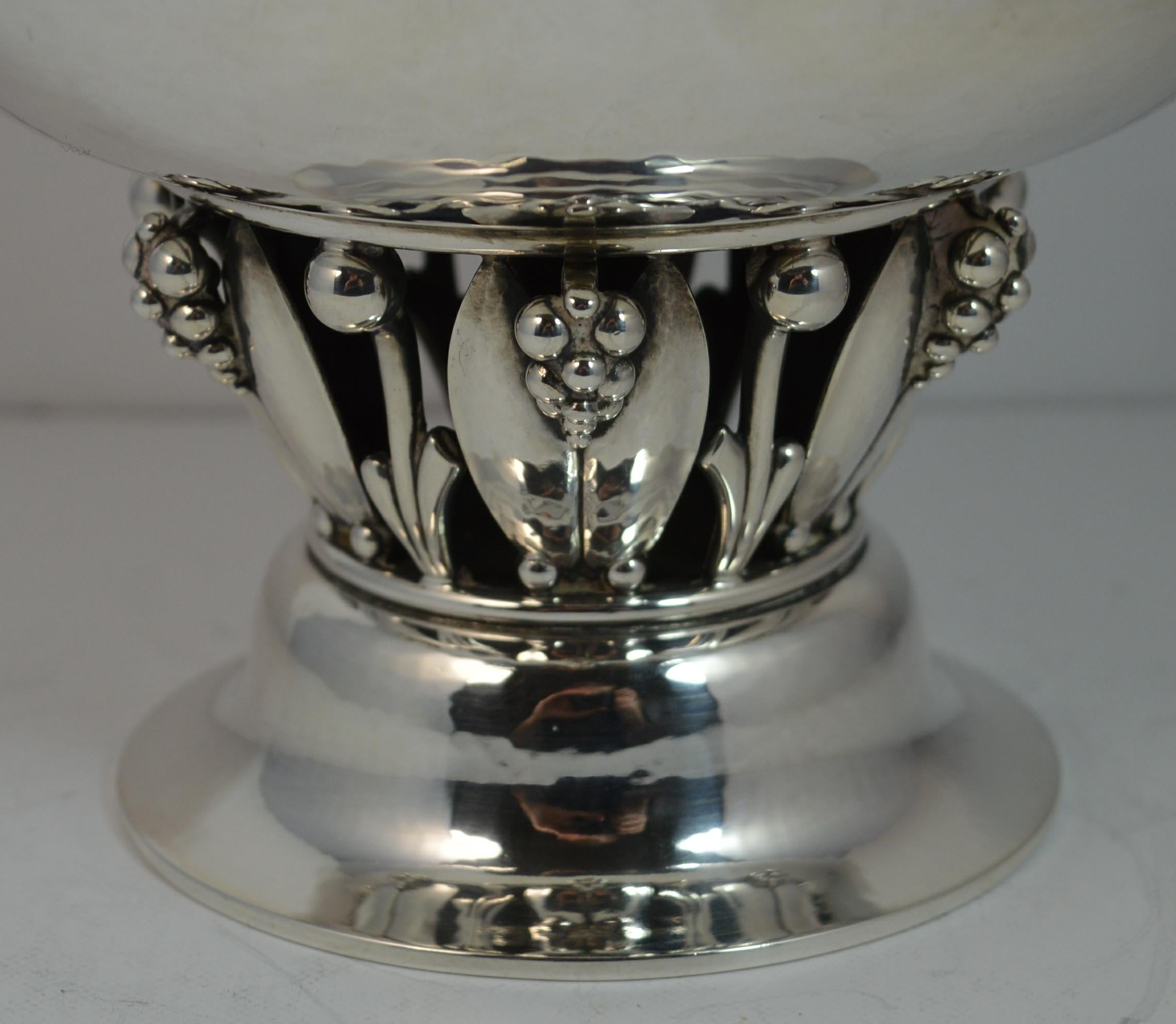Art Nouveau Very Rare Georg Jensen 197B Sterling Silver Bowl Dish