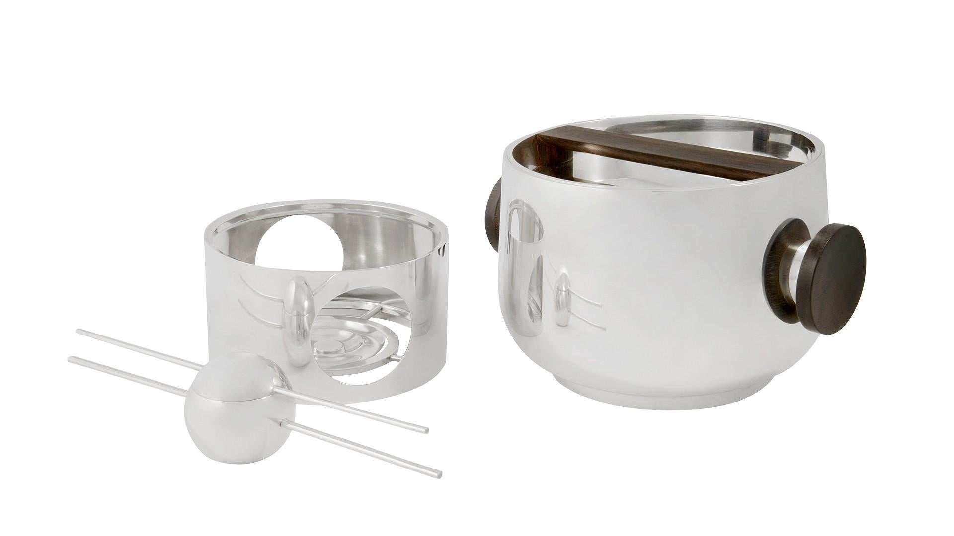 Moderne Très rare chauffe-aliments Georg Jensen en argent sterling du milieu du siècle 1065 en vente