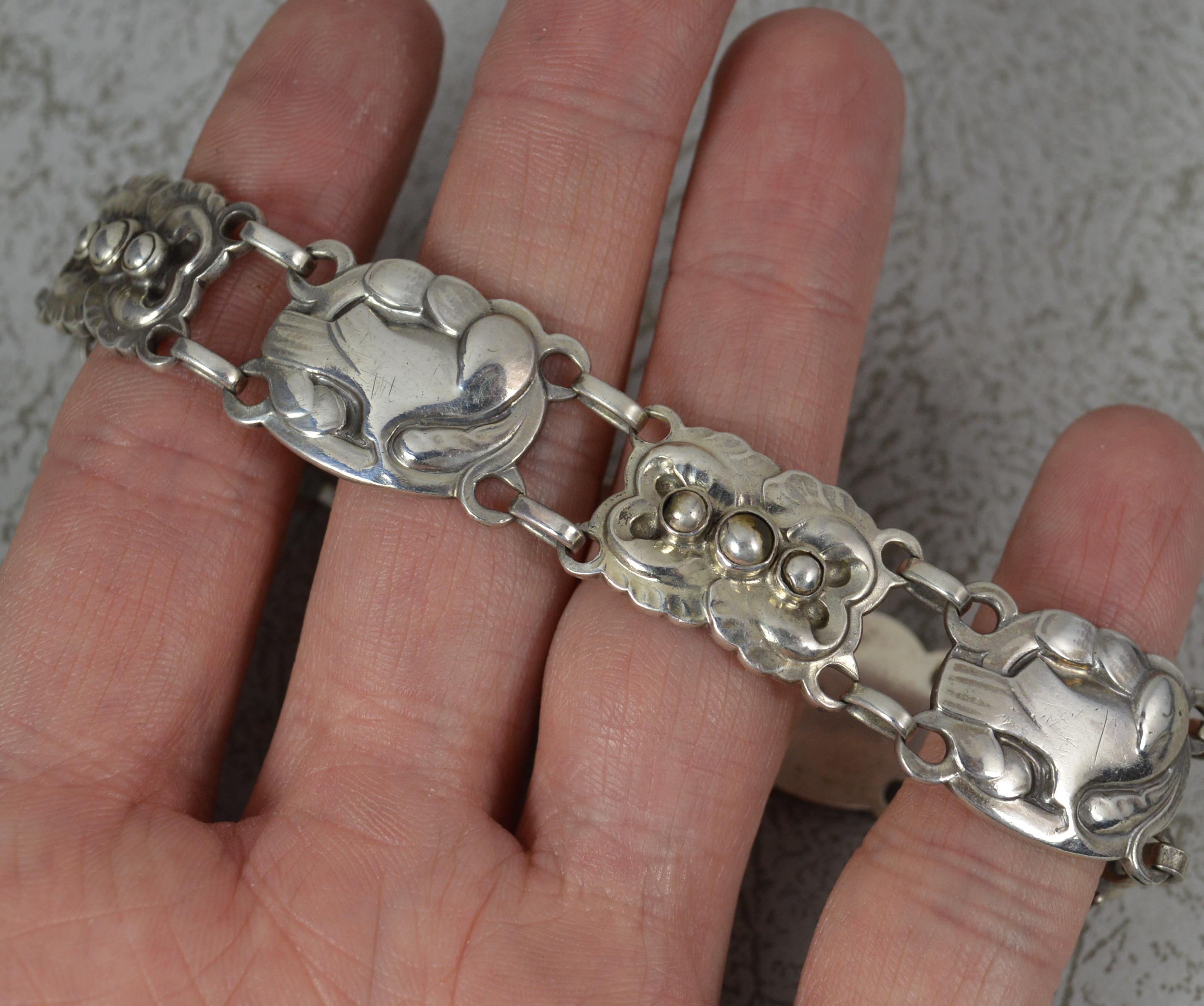Very Rare Georg Jensen Sterling Silver Dove Bracelet #24 1933-44 For Sale 3