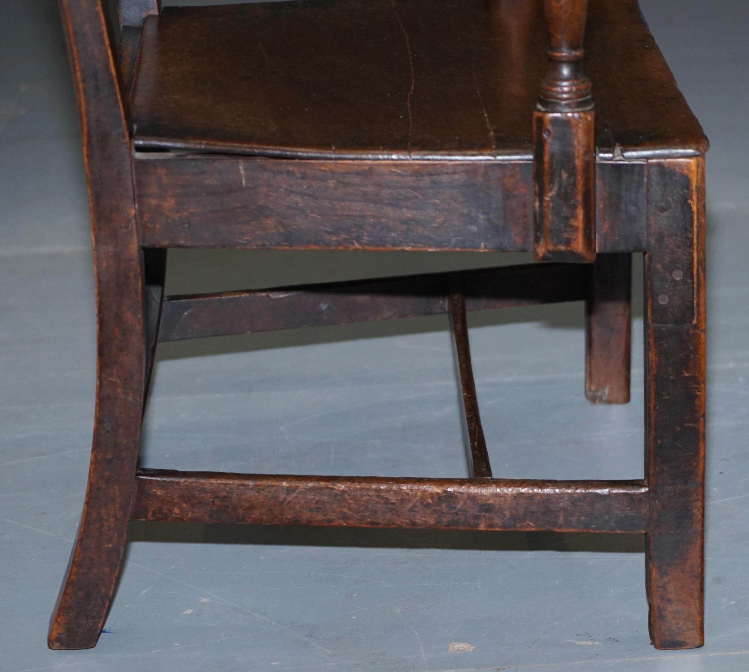 Very Rare George II circa 1760 Primitive Carver Armchair Original Period Repairs 7