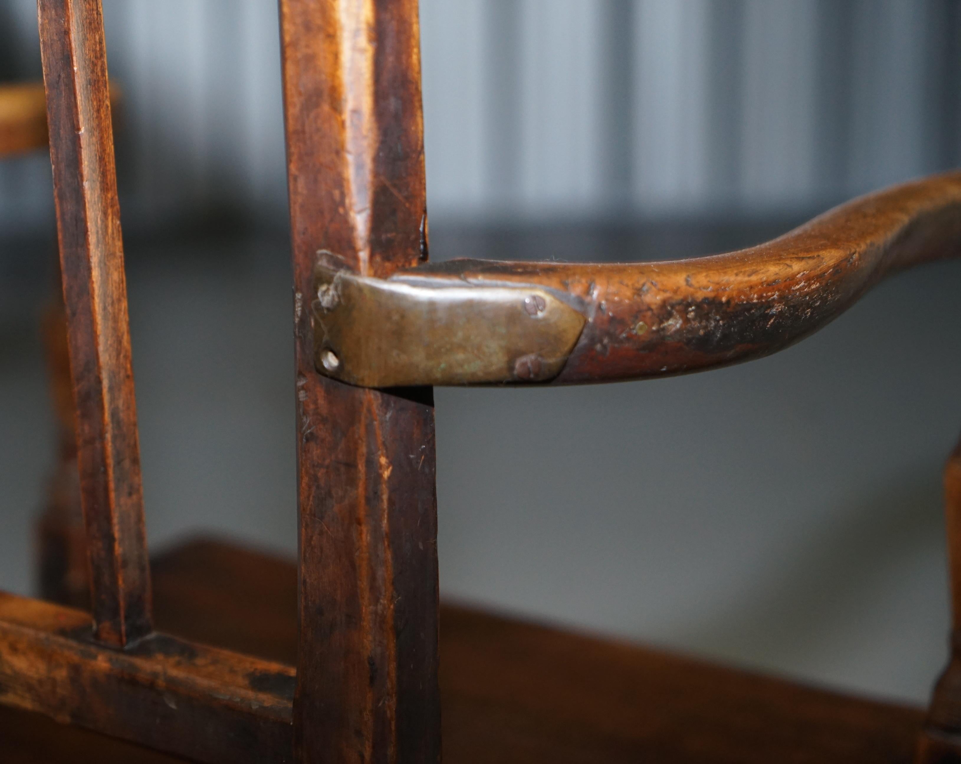 Very Rare George II circa 1760 Primitive Carver Armchair Original Period Repairs 8