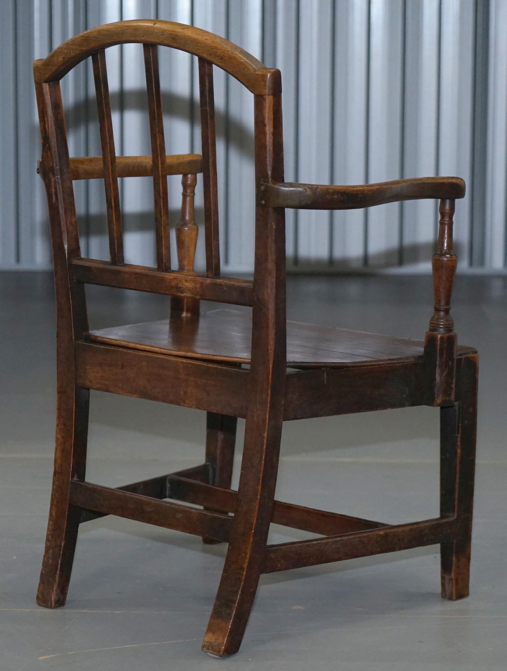 Very Rare George II circa 1760 Primitive Carver Armchair Original Period Repairs 9