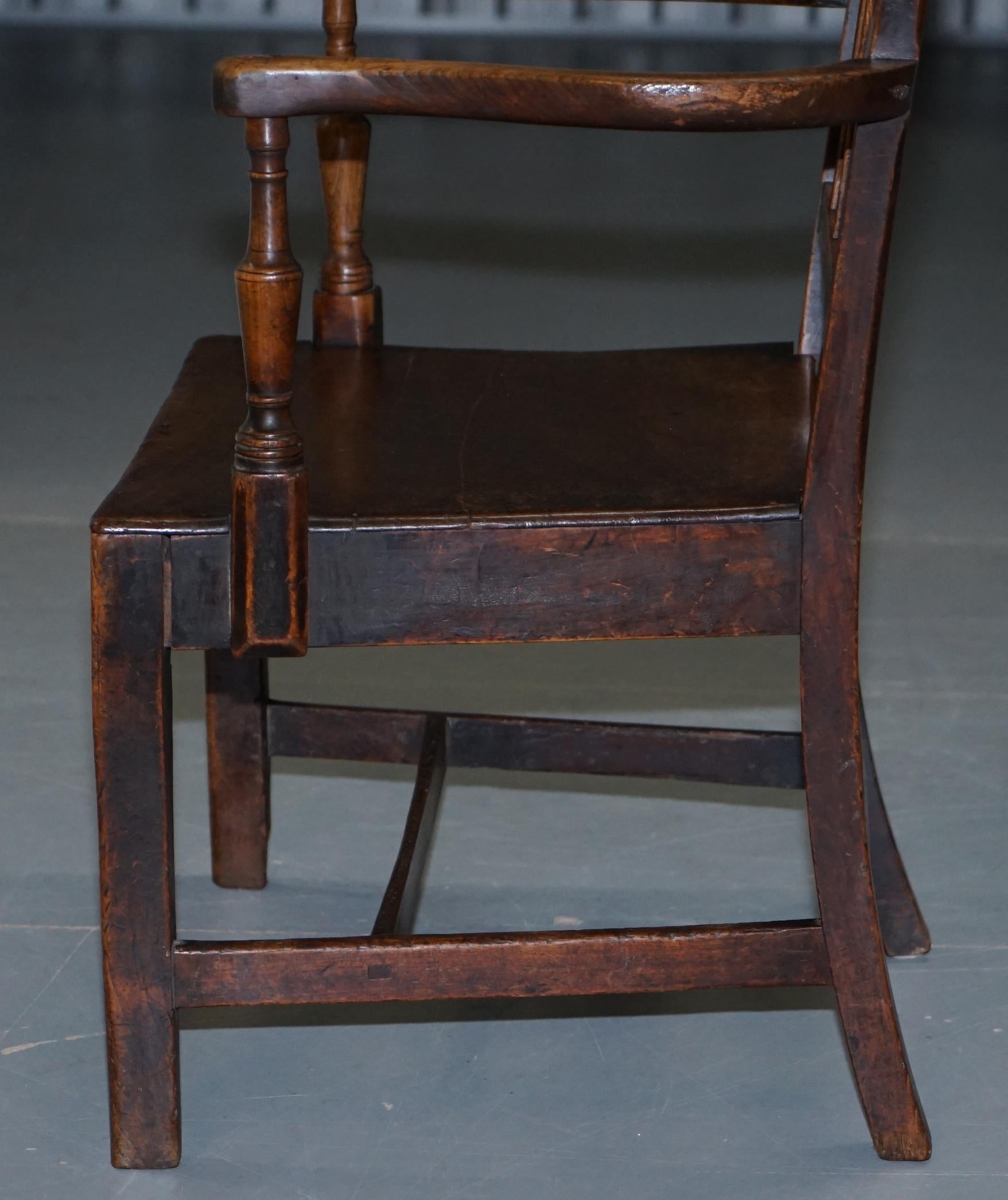 Very Rare George II circa 1760 Primitive Carver Armchair Original Period Repairs 12