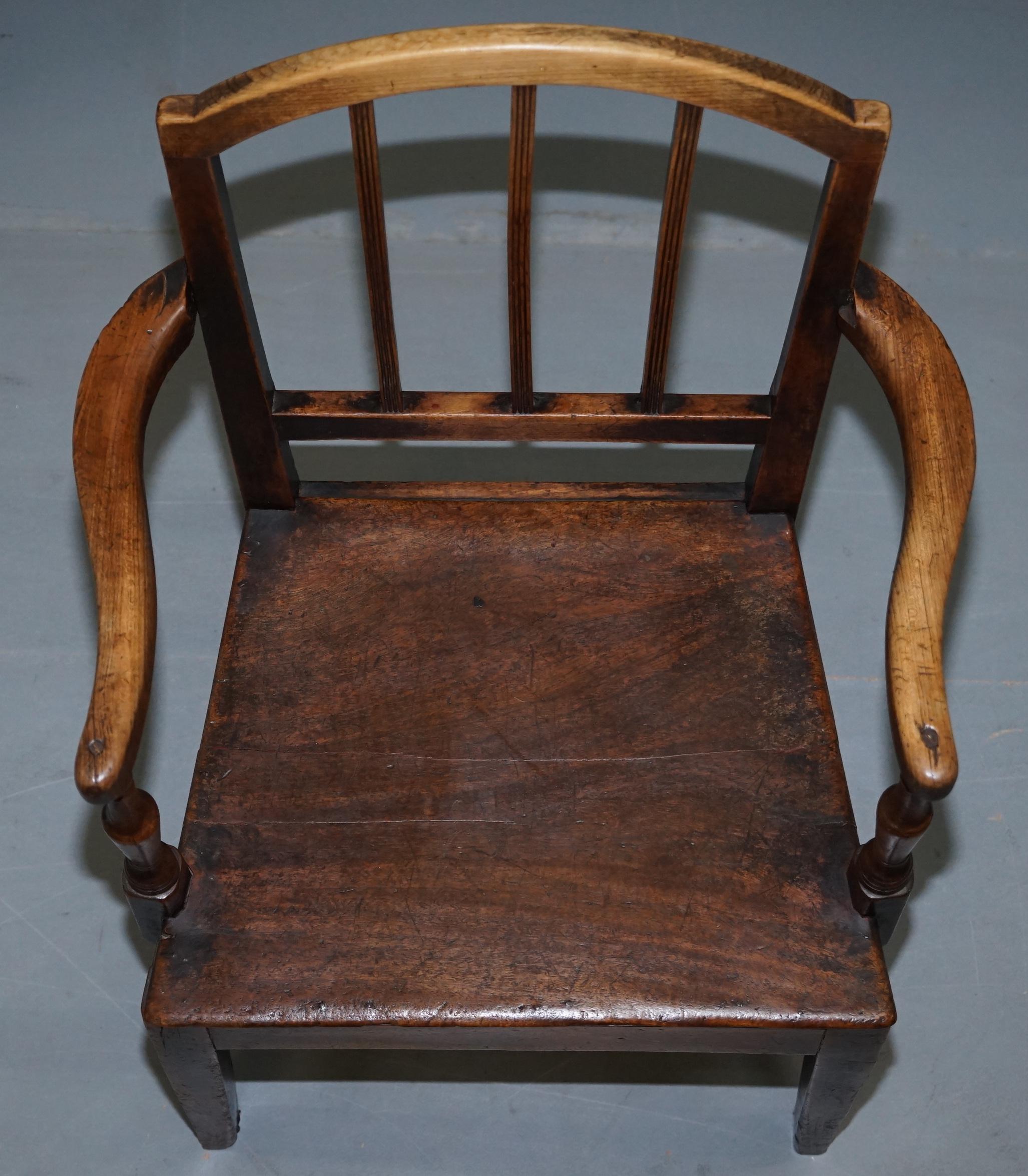 Hand-Crafted Very Rare George II circa 1760 Primitive Carver Armchair Original Period Repairs