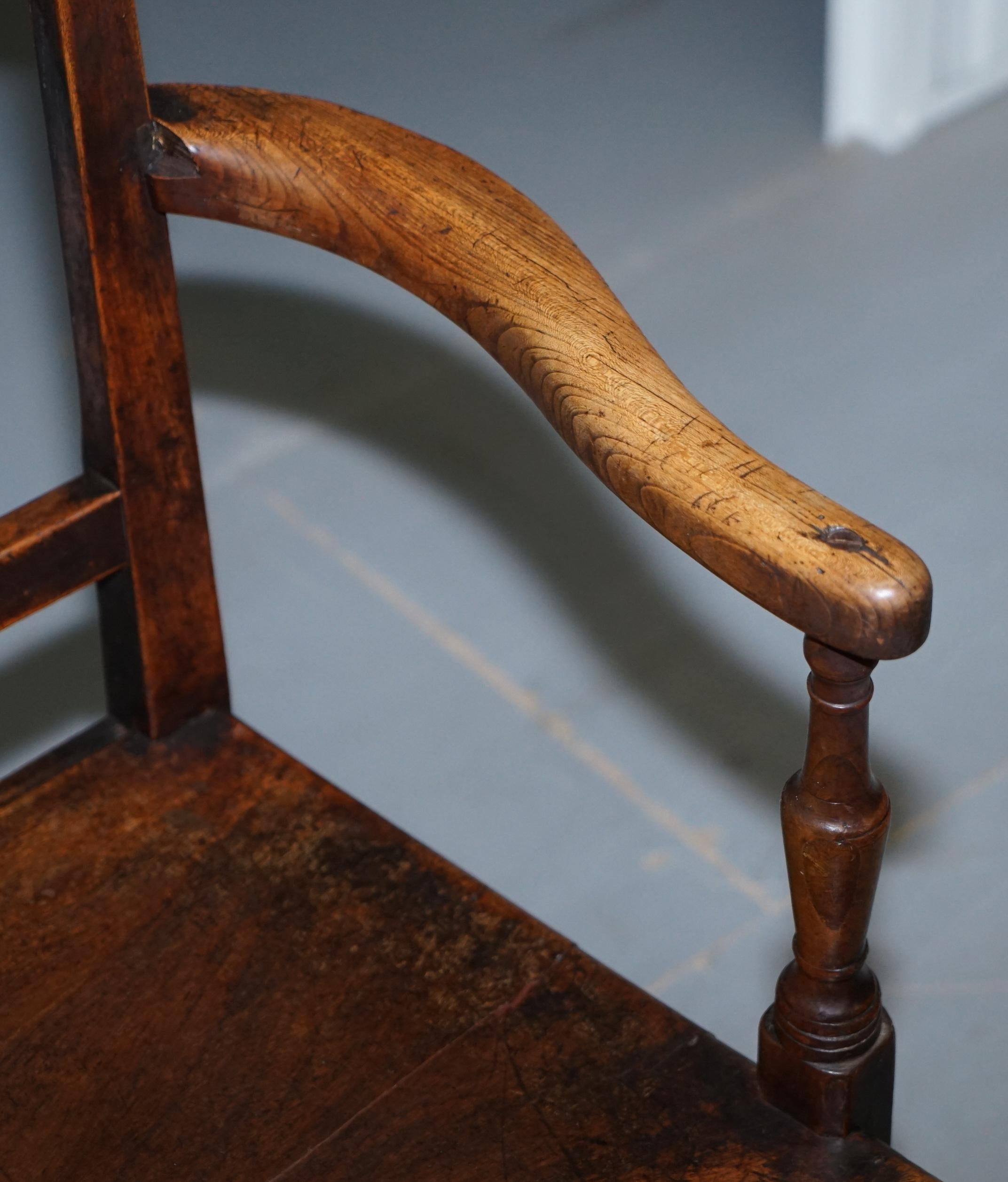 Very Rare George II circa 1760 Primitive Carver Armchair Original Period Repairs 1