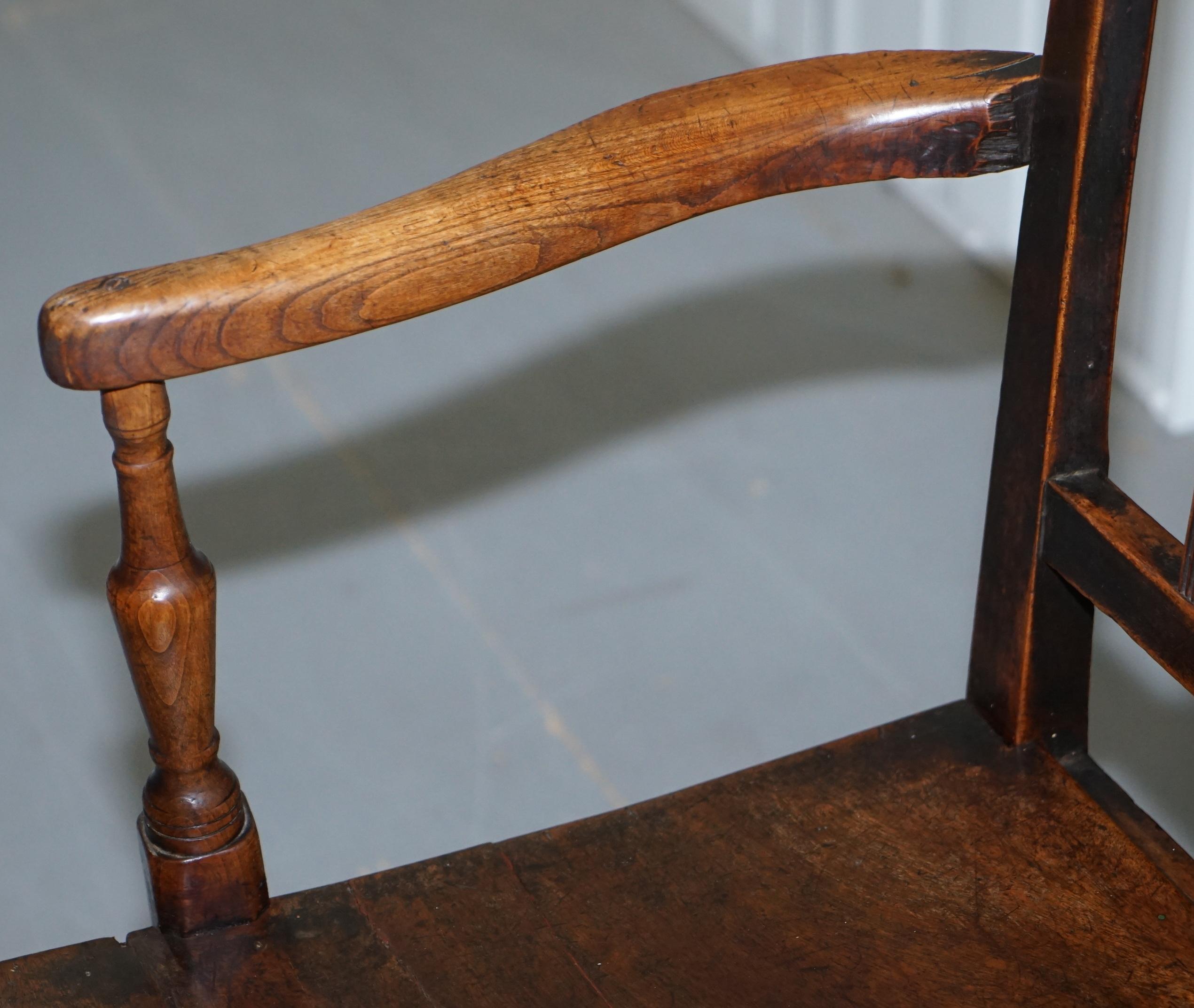 Very Rare George II circa 1760 Primitive Carver Armchair Original Period Repairs 3