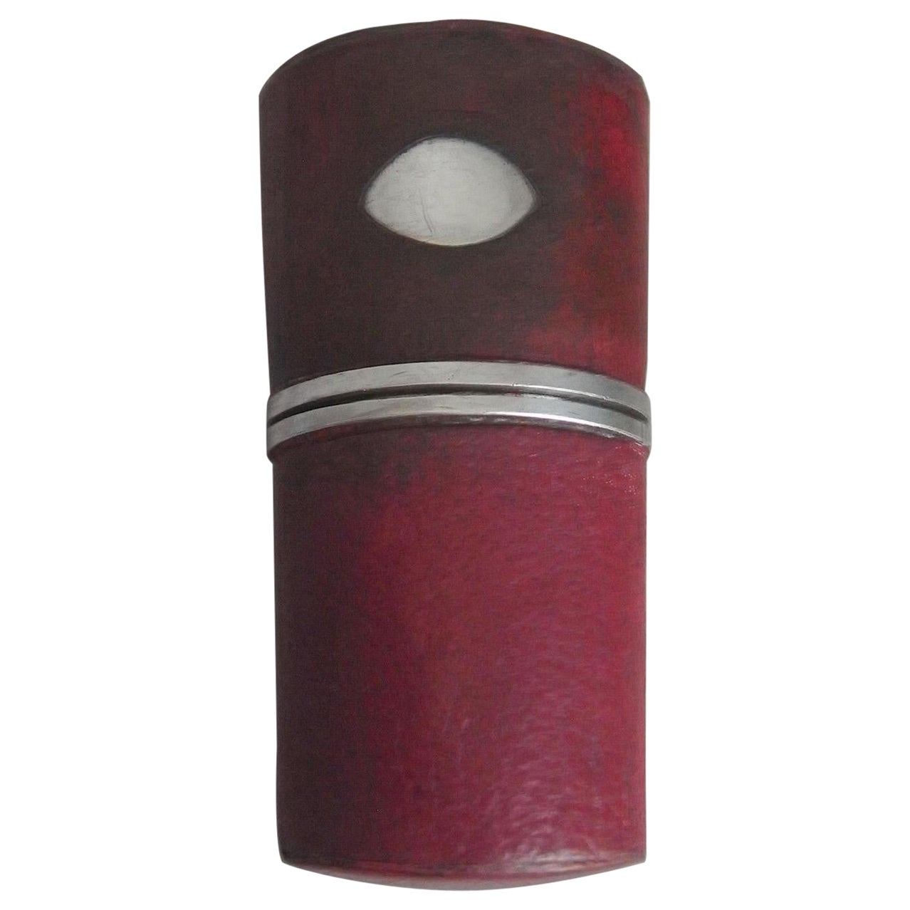 Very Rare George III Silver Mounted Red Morrocan Leather Penner, circa 1790 For Sale